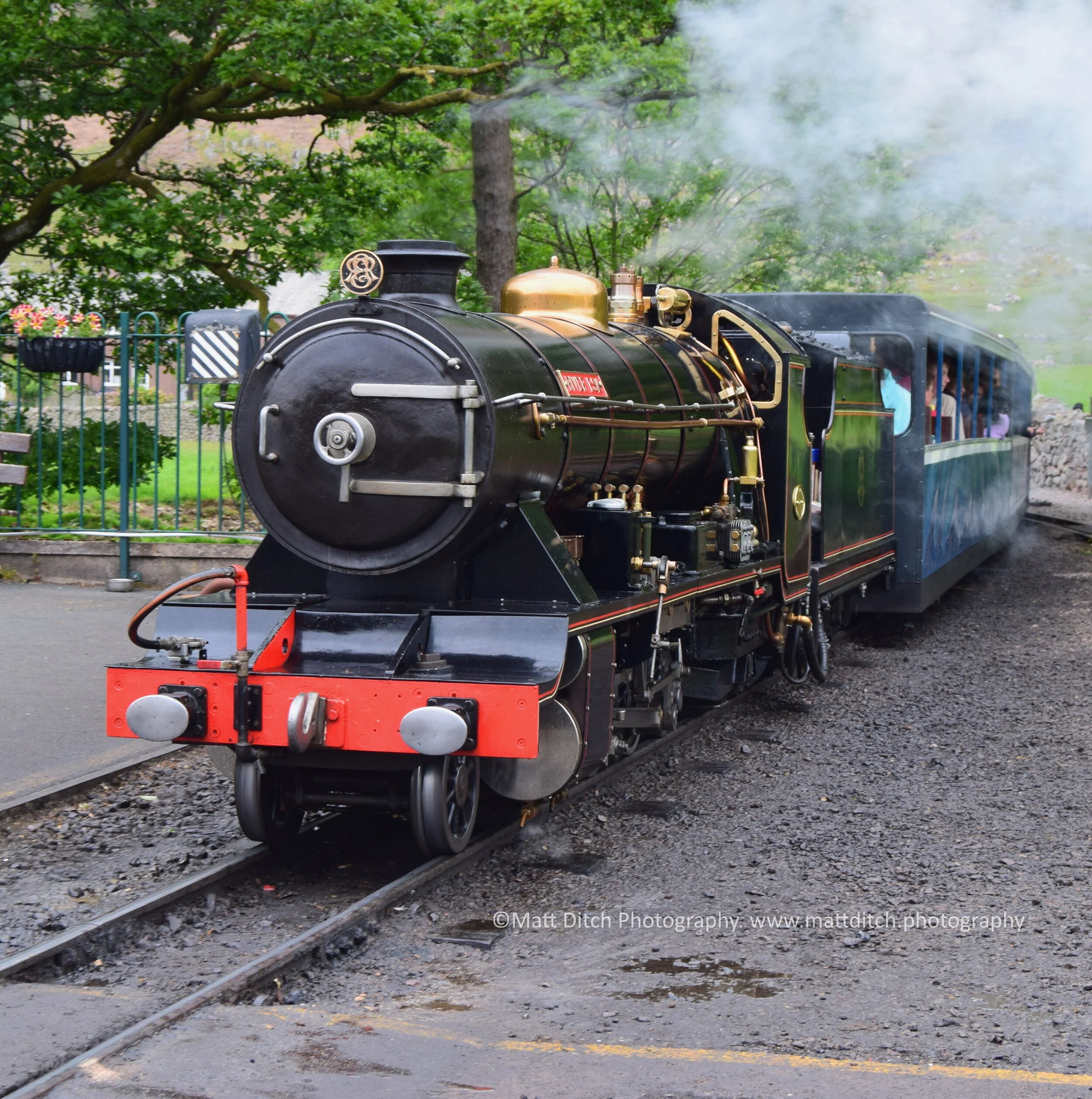 River Esk at Dalegarth with a train from Ravenglass