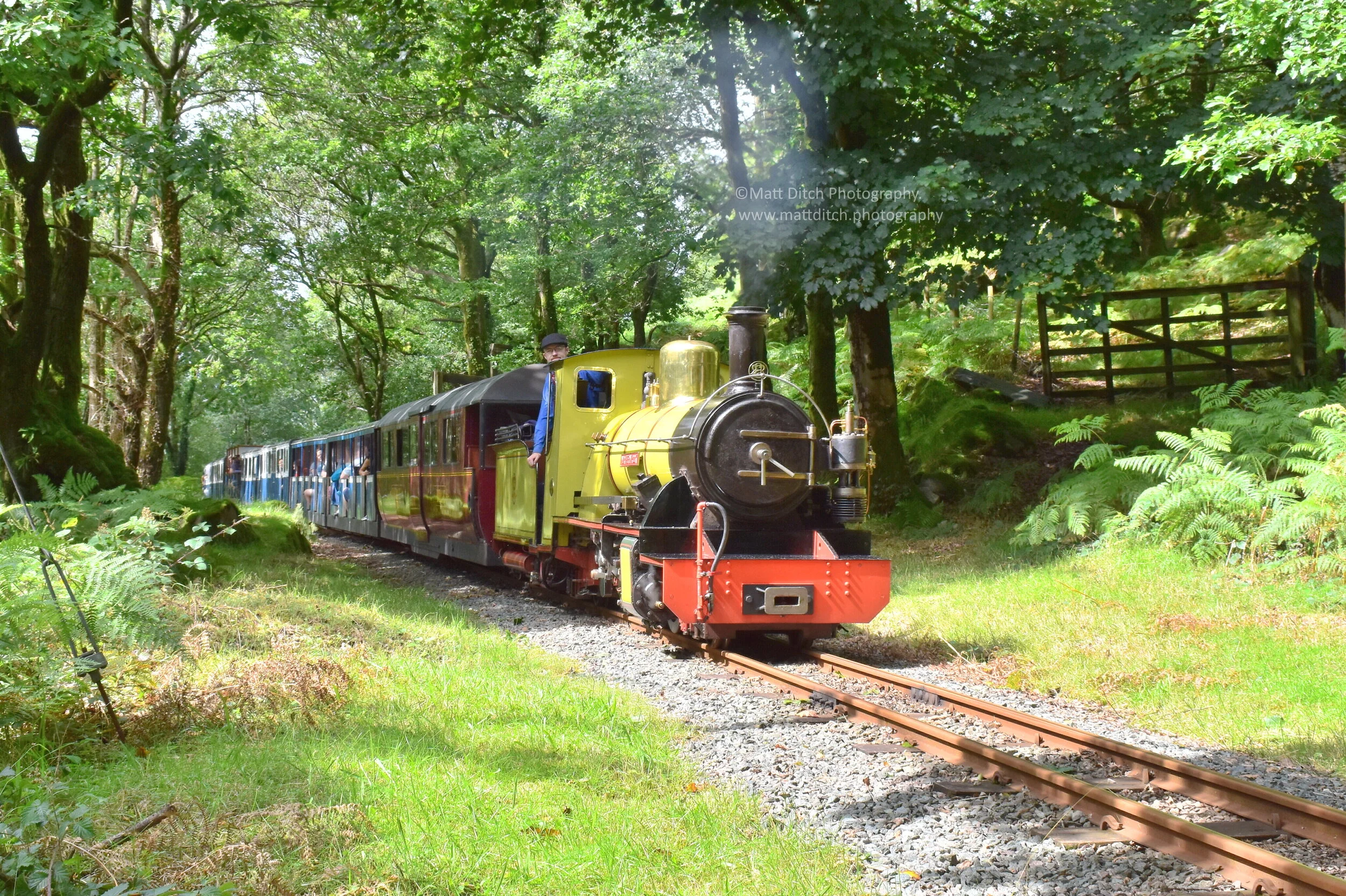 "Northern Rock" passes Beckfoot Forge with the second train of the day from Ravenglass