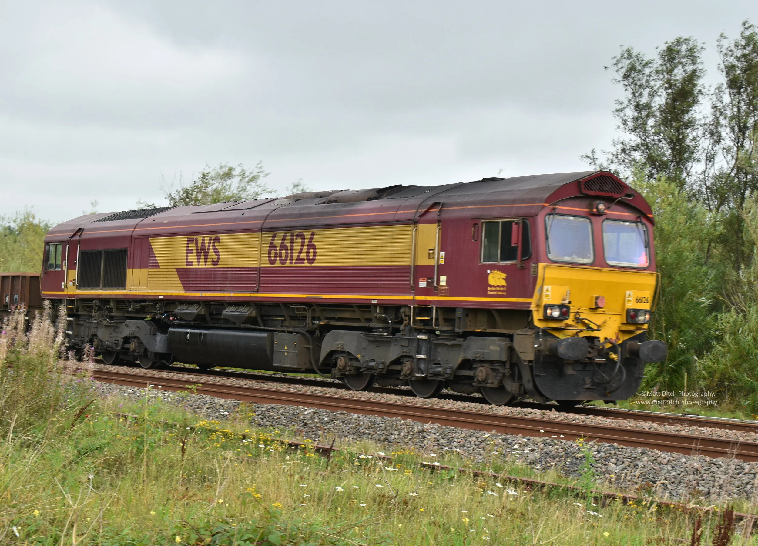 Class 66. 66126 with a train from Carlisle North yard to Crewe Basford Hall