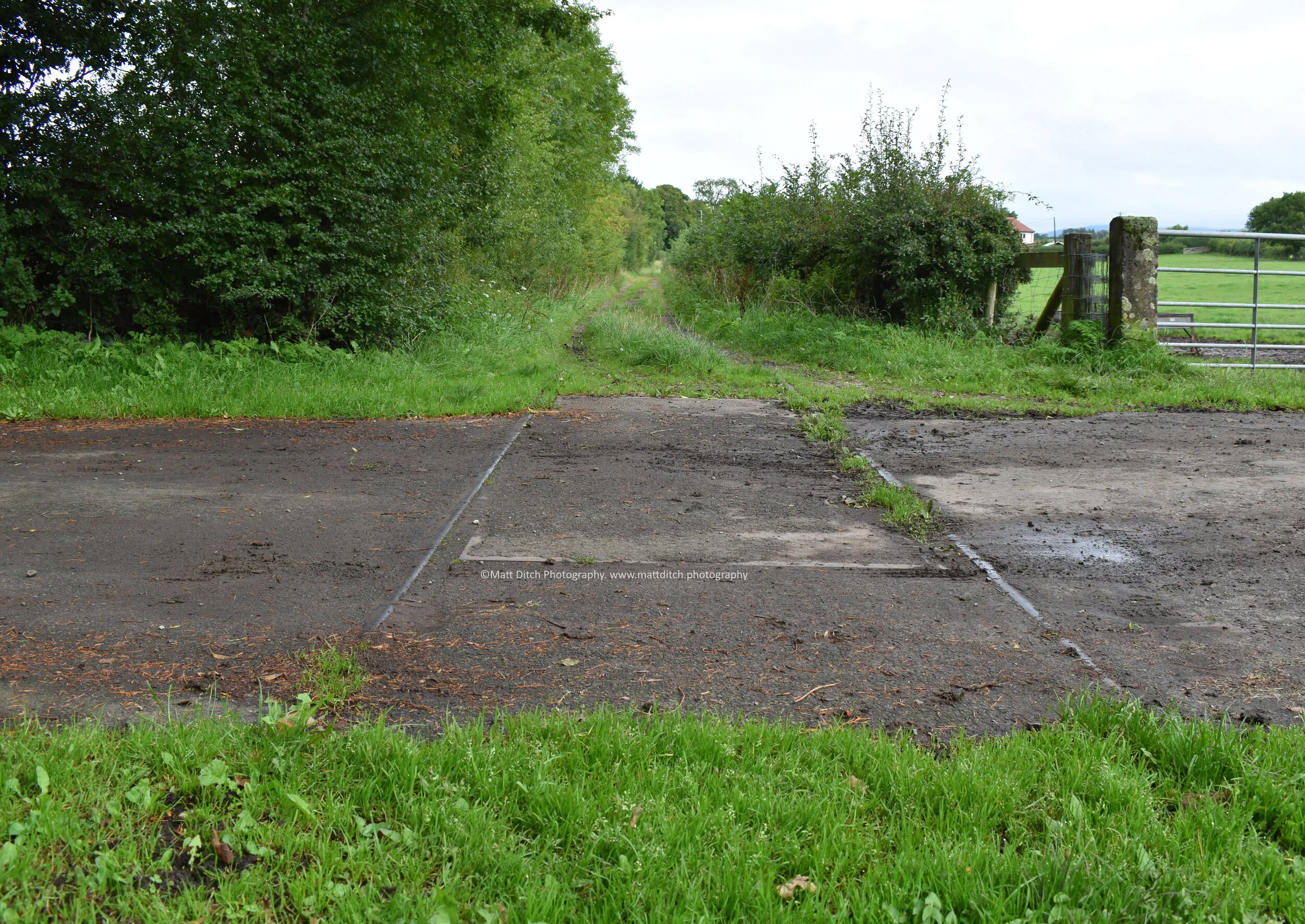 A short section of track remains on the tramway that linked Howe & Co Sidings with British Gypsum Cocklakes works.