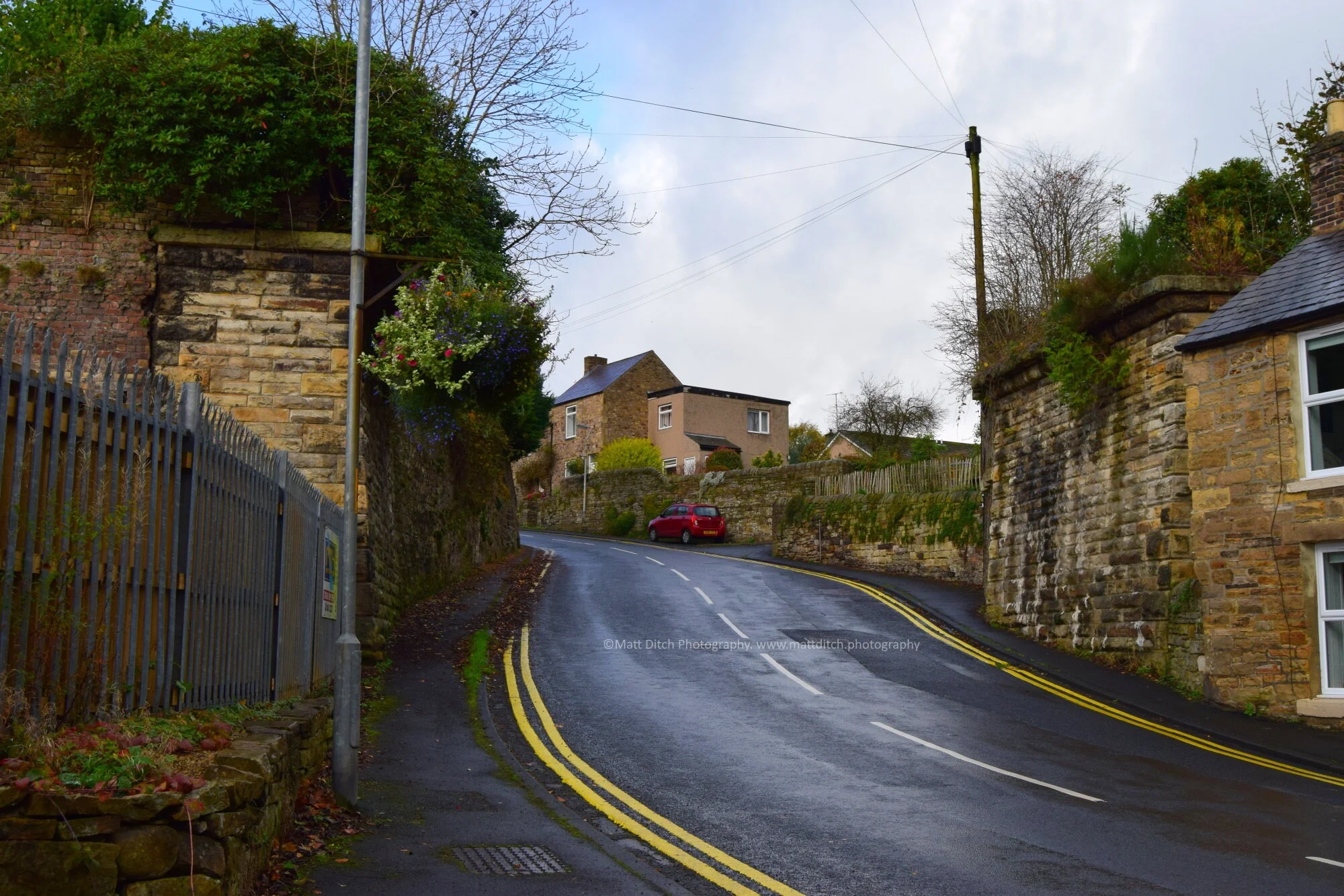  The bridge abutments from Castle bank bridge, which once carried the line over Castle Hill Terrace.As mentioned above these abutments were extended when the railway was built to run alongside the pre-existing Tub-way. Following the railway from here