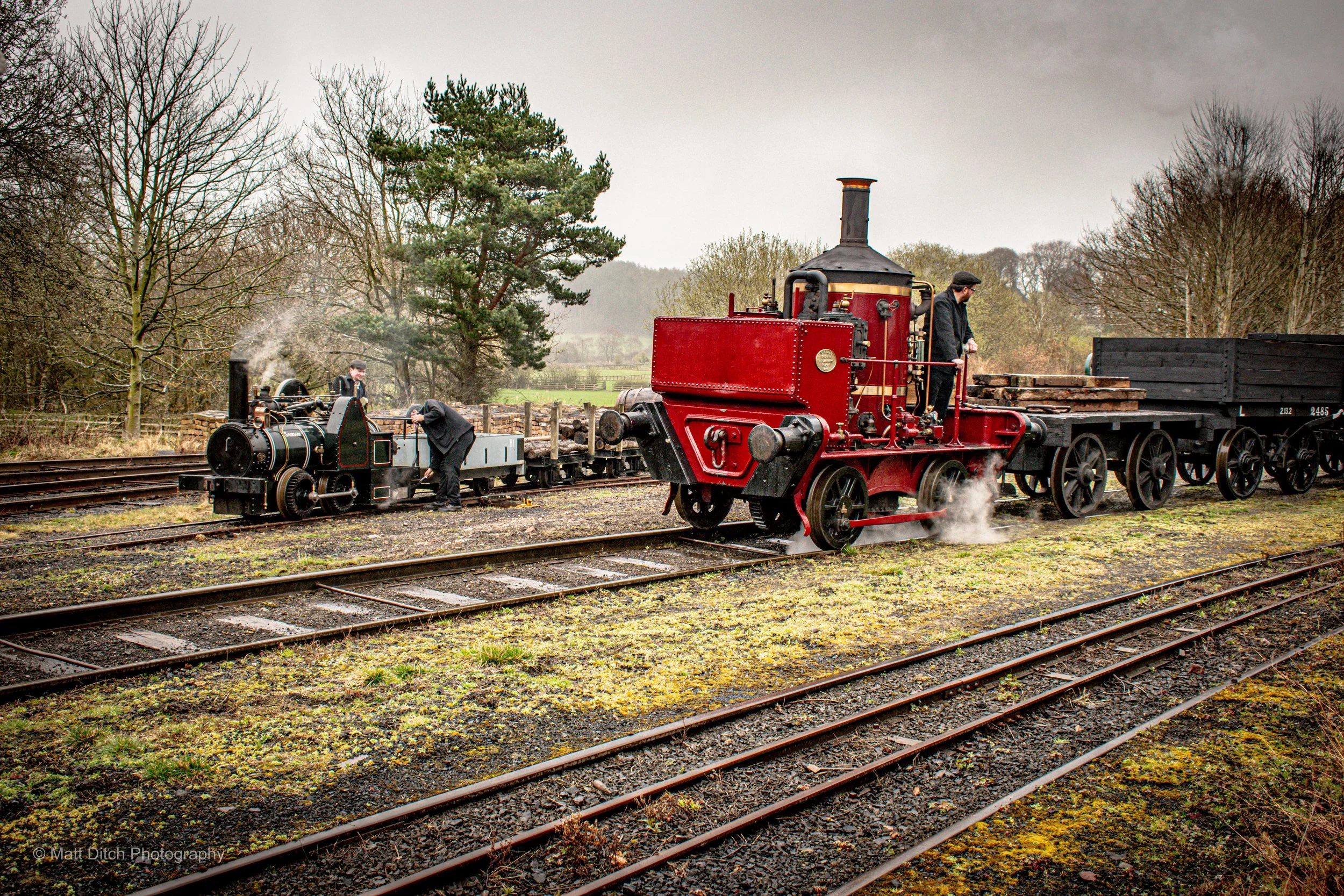 Coffee Pot No.1 and the replica Stephen Lewin "Samson" on the colliery railway behind Francis Street