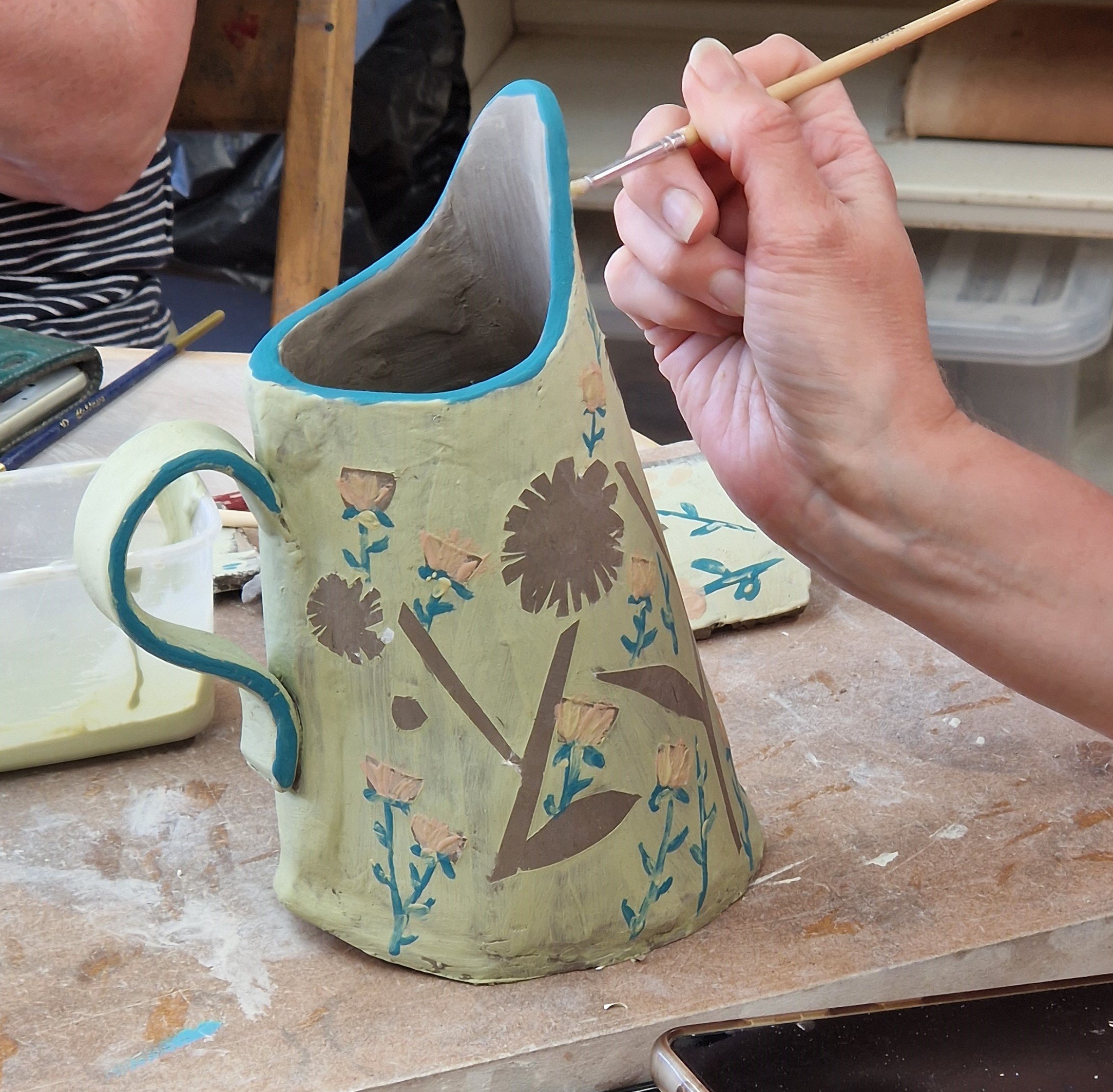 Folded Jugs and Slip Decoration