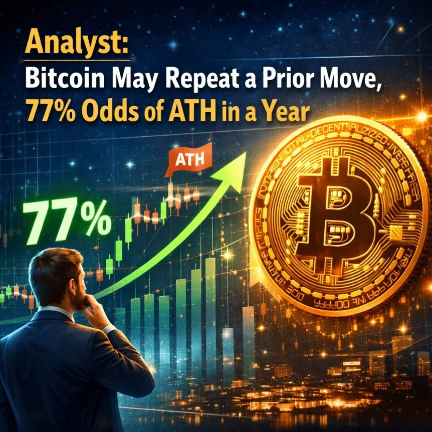 Analyst: Bitcoin may repeat a prior move, 77% odds of ATH in a year