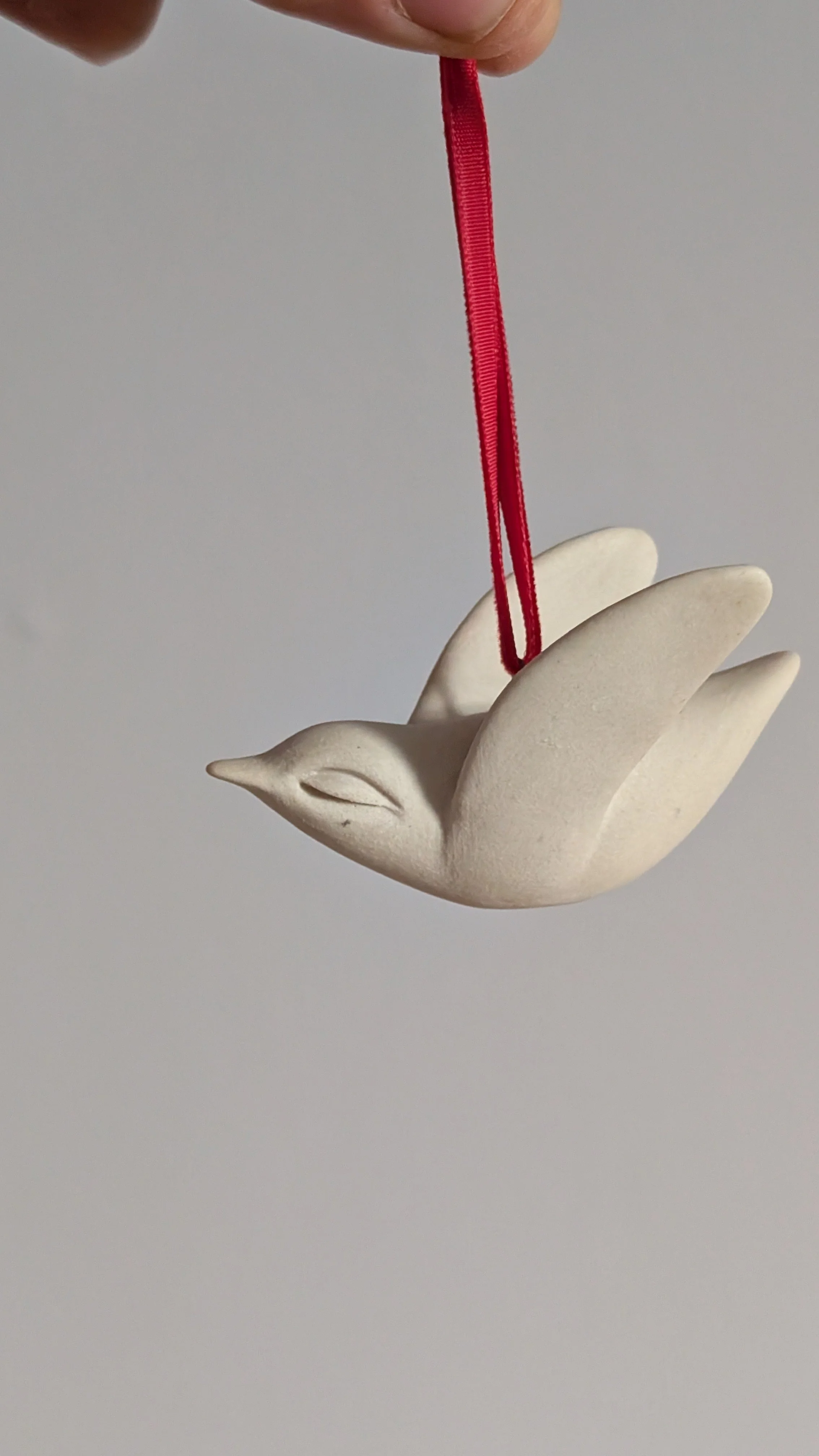 3" White Bird Ornament No. 2