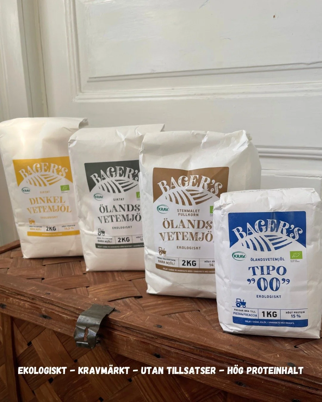 Bager&rsquo;s -  ett rent hantverk!❤
Baka med h&ouml;gsta kvalit&eacute; med mj&ouml;l fr&aring;n oss. Ska du baka br&ouml;d, bullar, foccacia eller pizza? Vi har n&aring;got f&ouml;r alla typer av bak!

&Ouml;landsvetemj&ouml;l - en anrik vetemj&oum