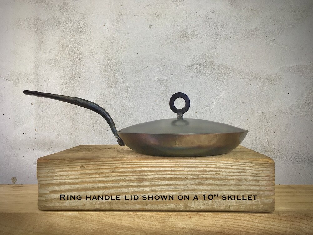 Carbon Steel Chef's Pan with Lid - Hand Forged, Carbon Steel