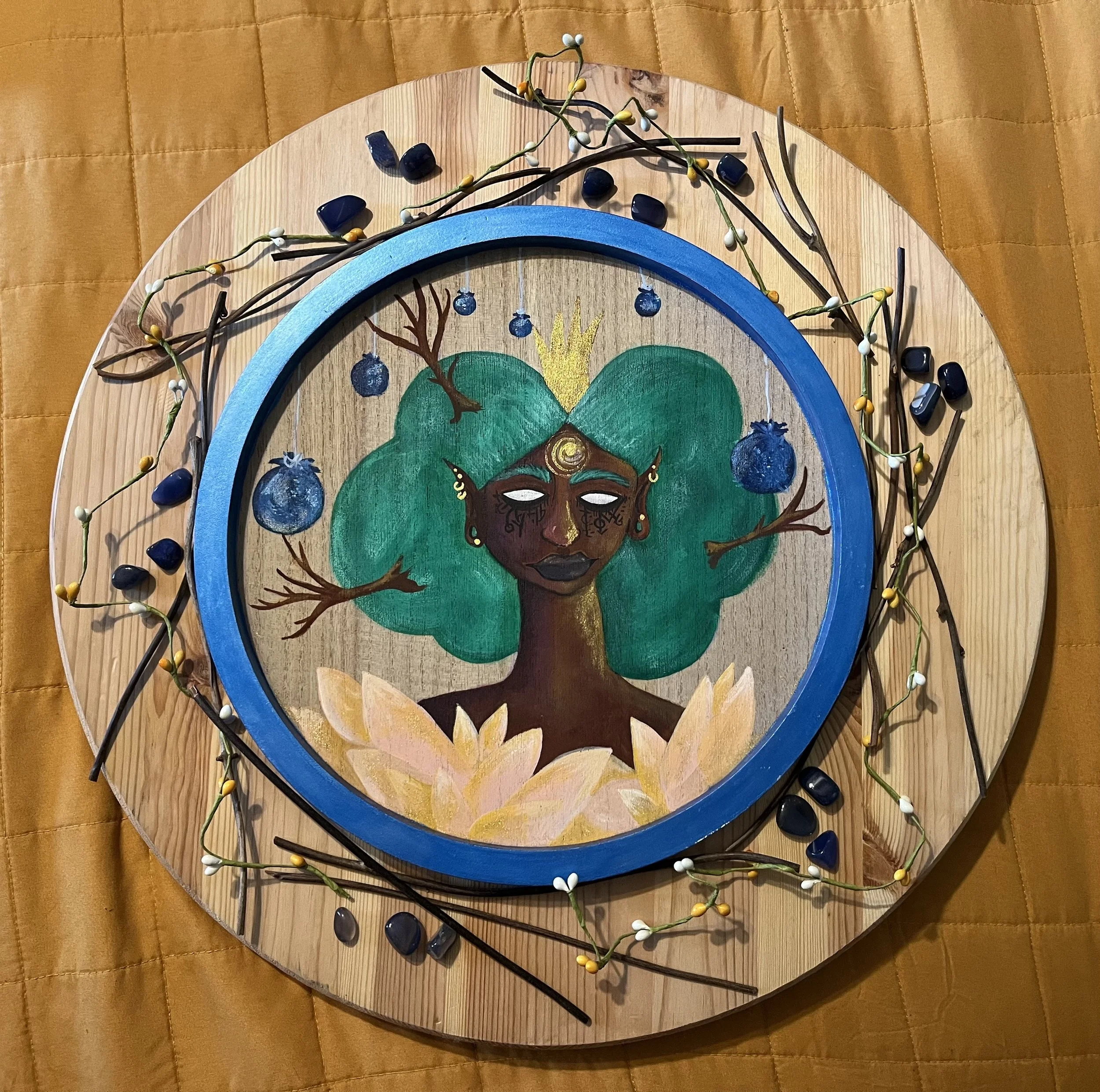 Lotus Berry Goddess-Wooden Tray