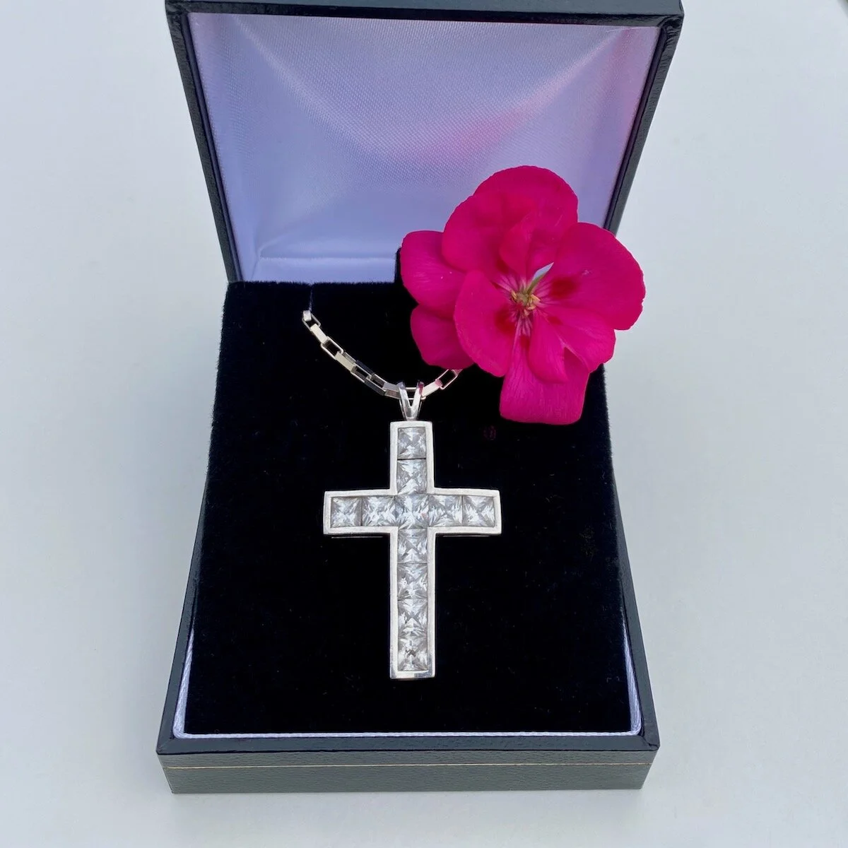 Hallmarked sterling silver crystal 
