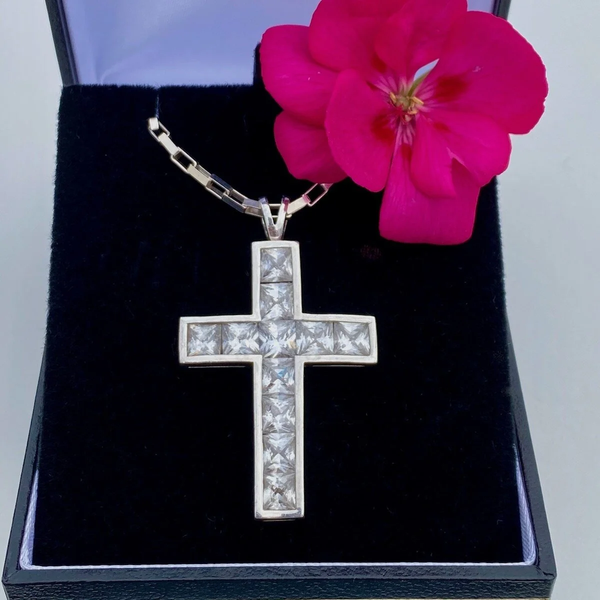 Hallmarked sterling silver crystal 