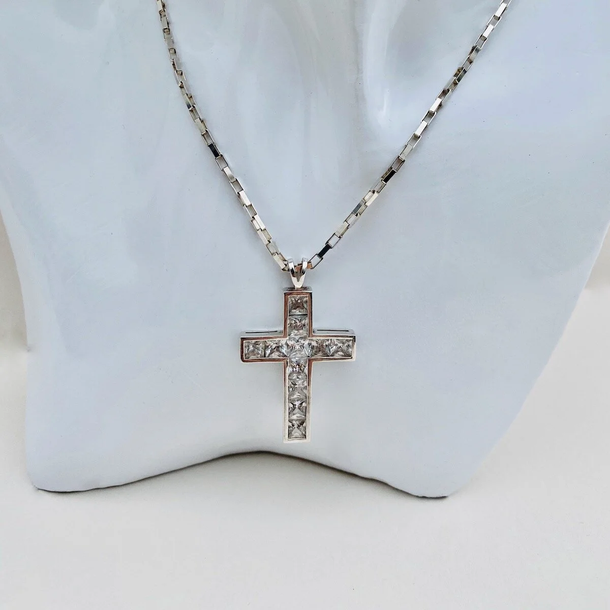 Hallmarked sterling silver crystal 