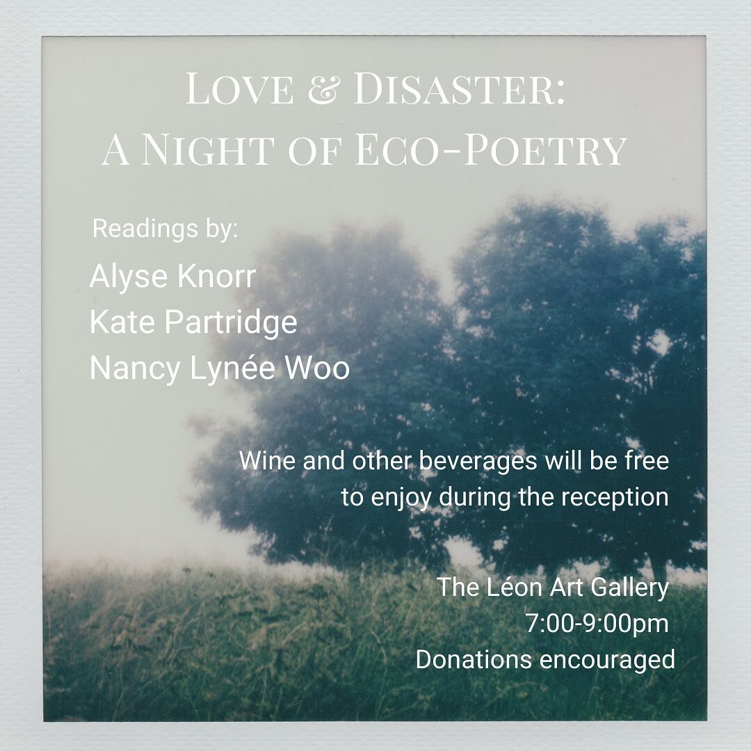 Who&rsquo;s near Denver? I&rsquo;ll be reading at the Leon Gallery on Sat. Oct. 14th, 7 pm - Love &amp; Disaster: A Night of Eco-Poetry. Super looking forward to this. 

I love that I have a little community to visit in Colorado when I visit, my Cali