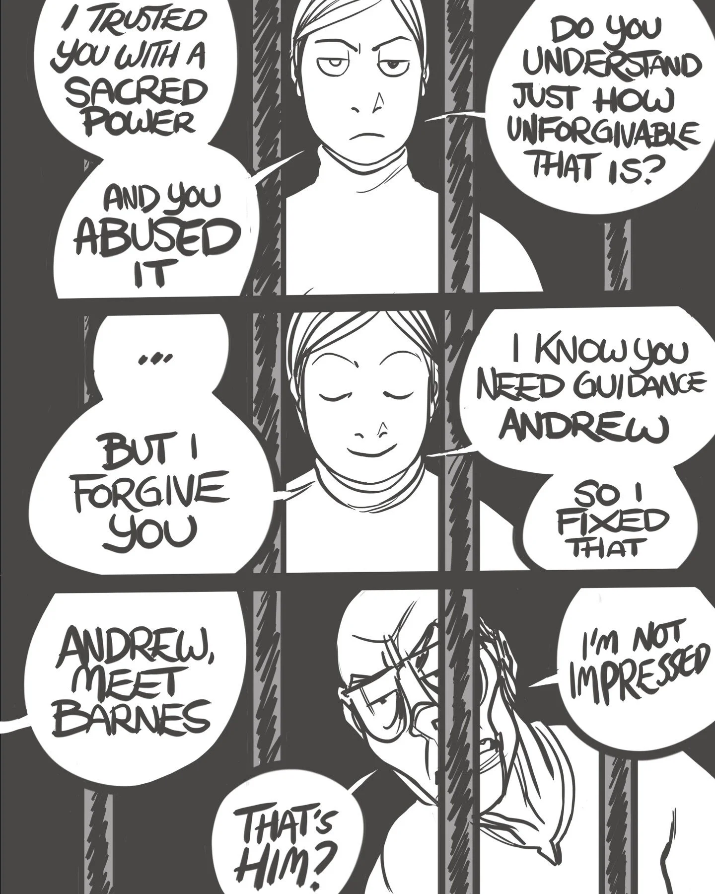 NEPHILIM : Page 080
New pages Monday - Friday until completion.
.
.
.
Remember Barnes from the beginning of the story? Andrew certainly does.
.
#comic #comics #comicart #fyp #illustration #webcomic #igcomic #cartoon #instacomic #graphicnovel #oc #dar