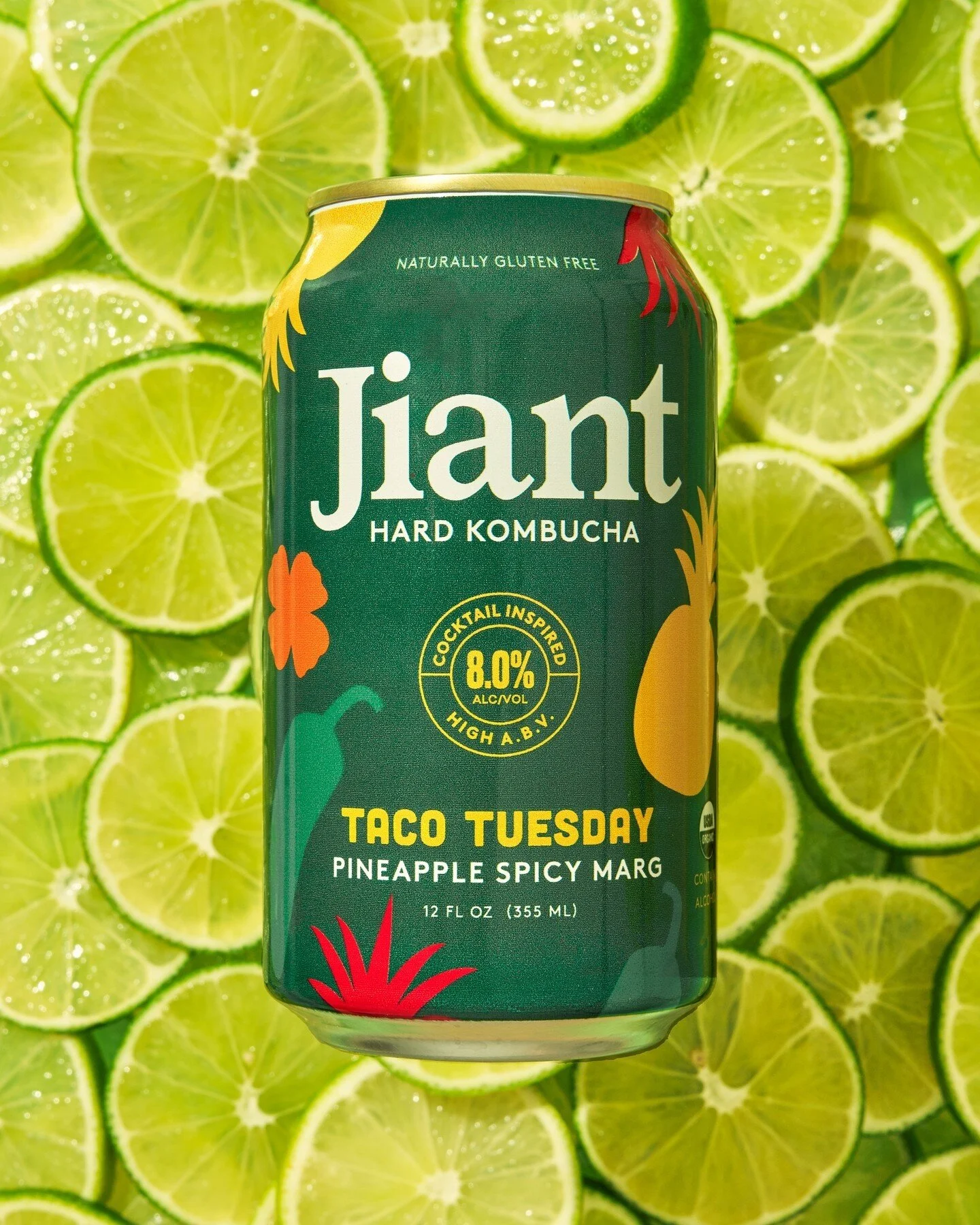 THANK GOD IT'S TUESDAY (TGIT) 🍹⁠
⁠
Taco Tuesday got a makeover, and is back with a bolder, stronger (8%!), and punchier taste than before. Juicy pineapple, tart lime, a kiss of jalape&ntilde;o, and a dash of ancho chile come together to make this Pi