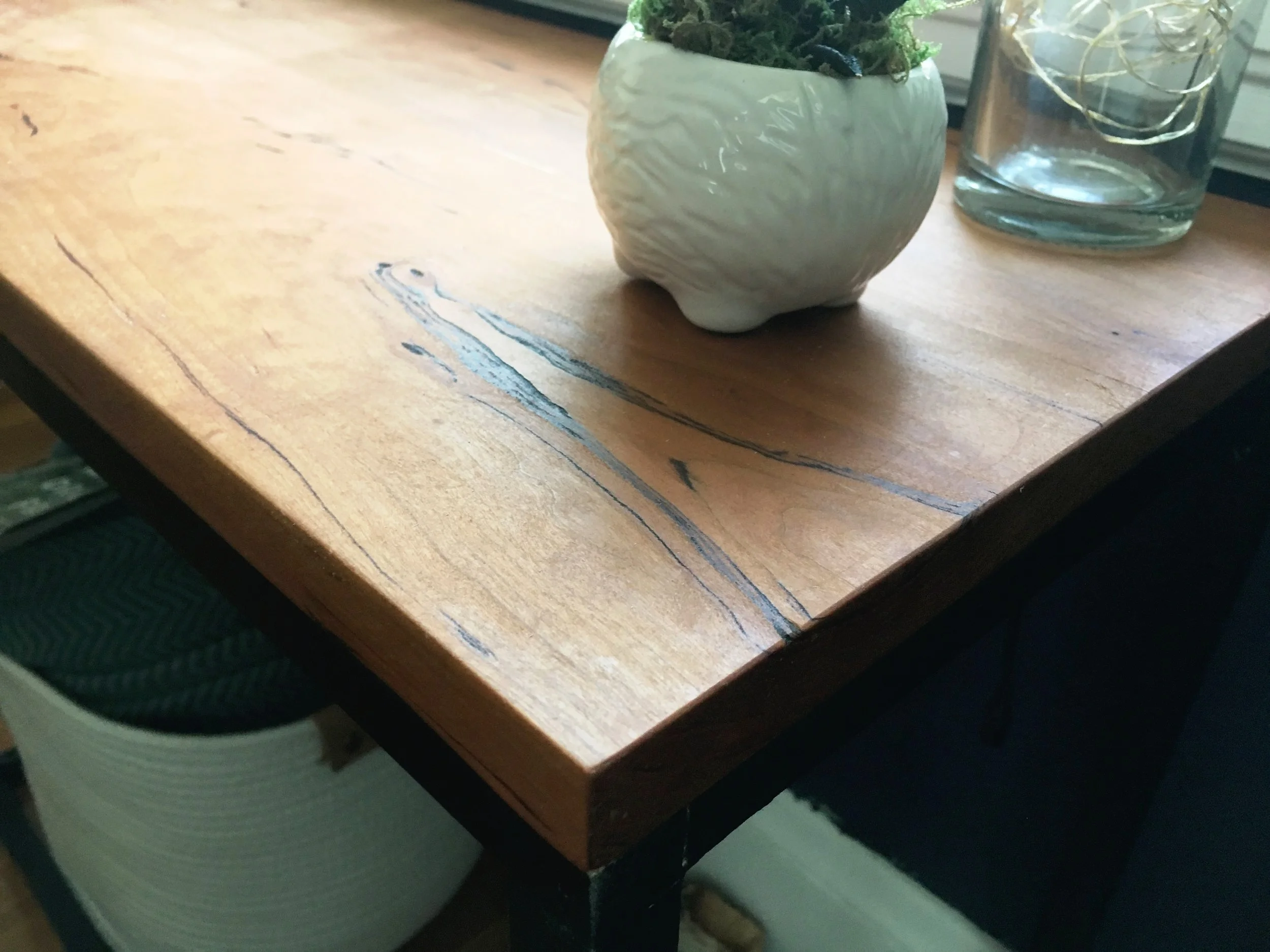 side table - cherry, hard wax