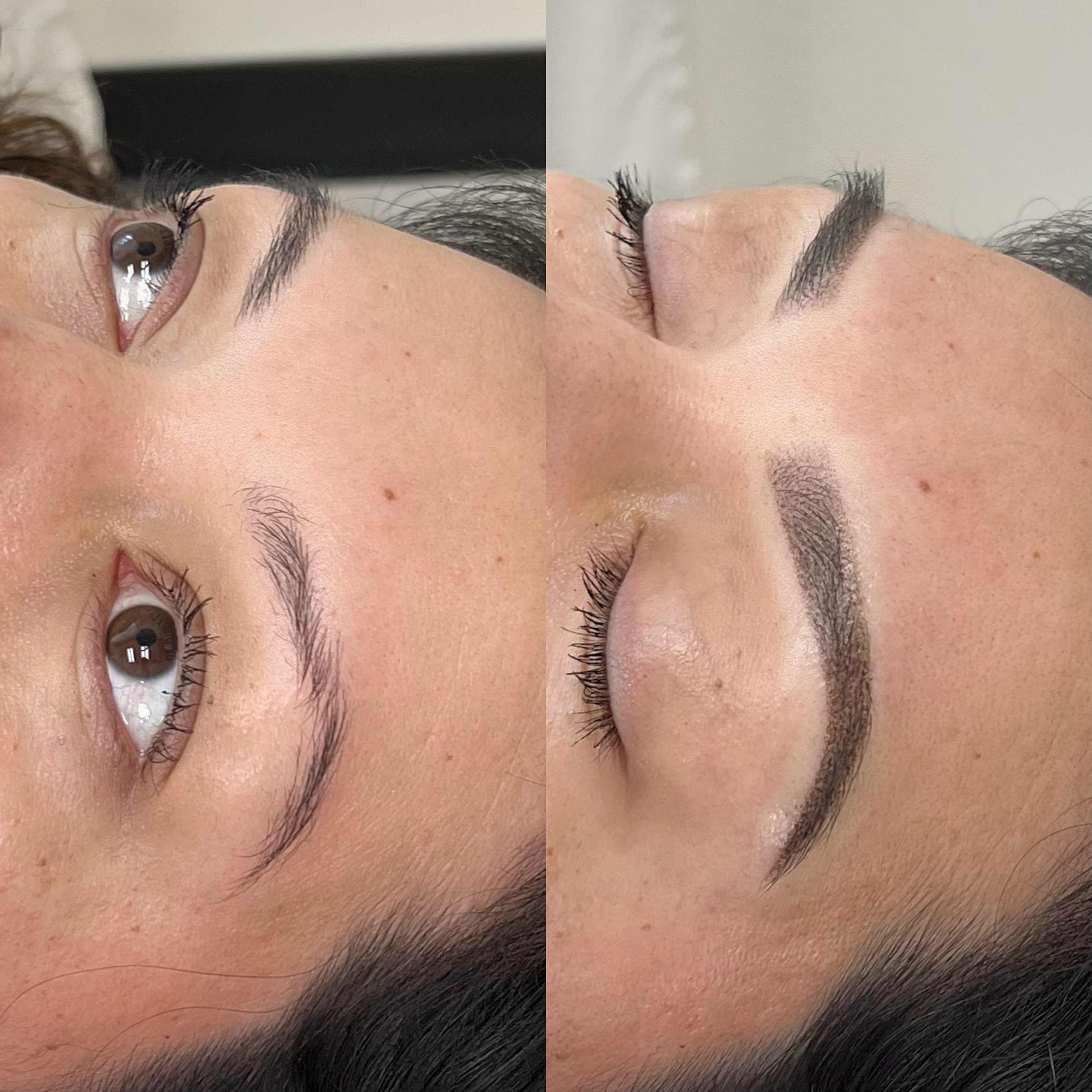 Concerns: patchy/sparse areas and hair growing in all different directions
Solution: powder brows
Reason: microblading cannot fully camouflage the different growth patterns like powder can, powder will always be a cleaner look when dealing with these