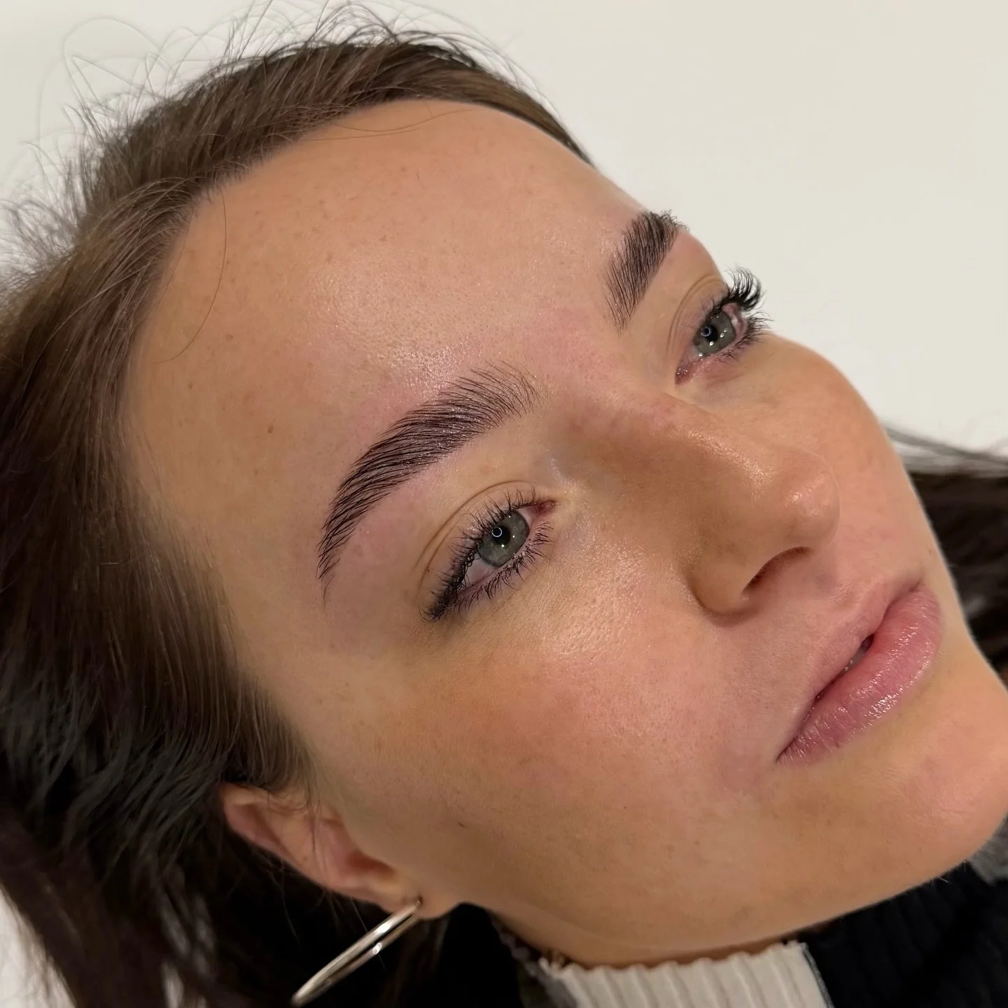 Totally forgot to get a before photo until after the first step of lamination but at least we have that! This was my clients first lamination and tint experience but she knew she wanted bold brown brows; they look beautiful! 
&bull;
&bull;
&bull;
#sa