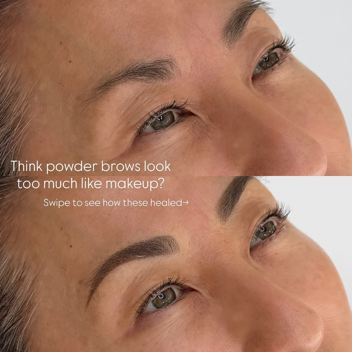 Think again! Now she has the perfect balance between having a whole new tail and staying discreet. 
Powder is king 👑 it gives you a structured backdrop to your brows and can still look undetectable out in public. It doesn&rsquo;t get as ashy as micr