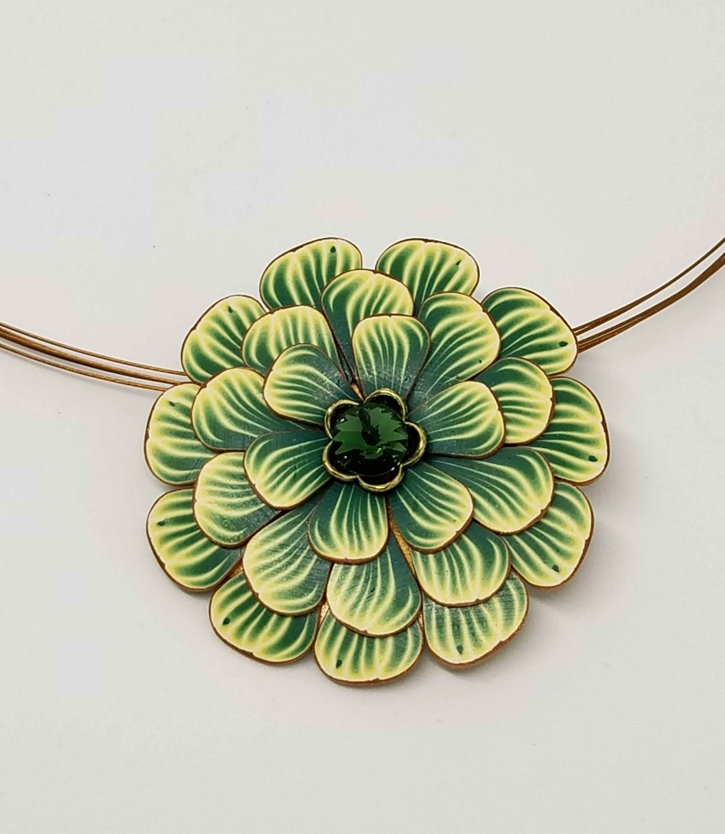 Green Dahlia Pendant