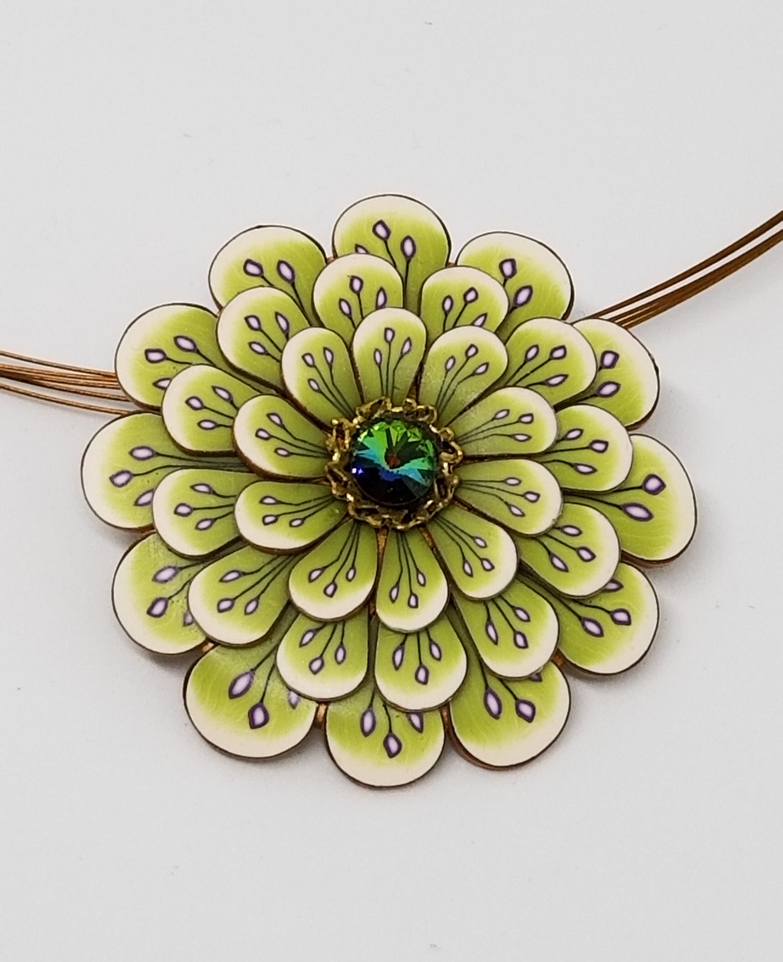 Light Green Dahlia Pendant