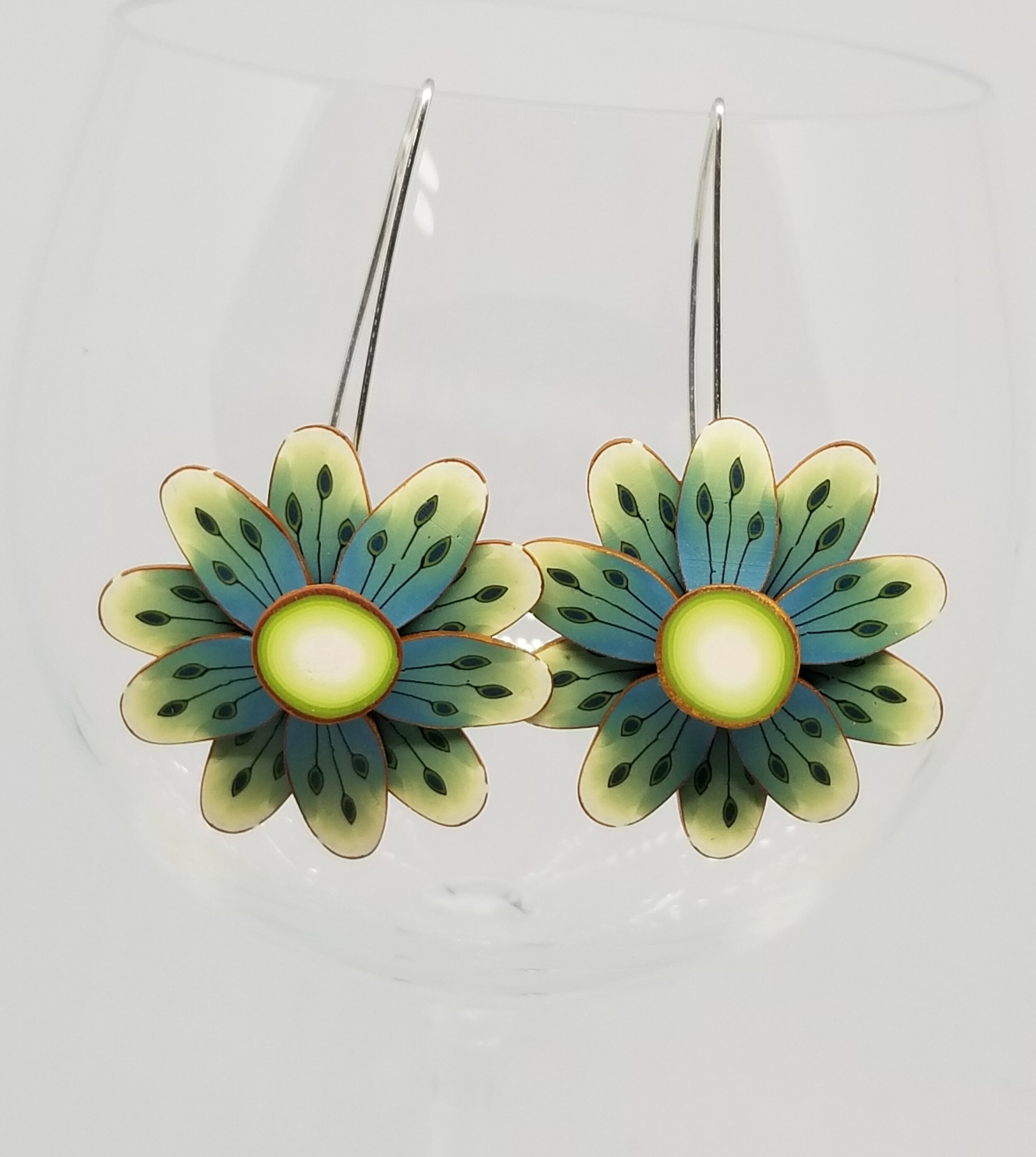 Turquoise and Green Spinning Earrings