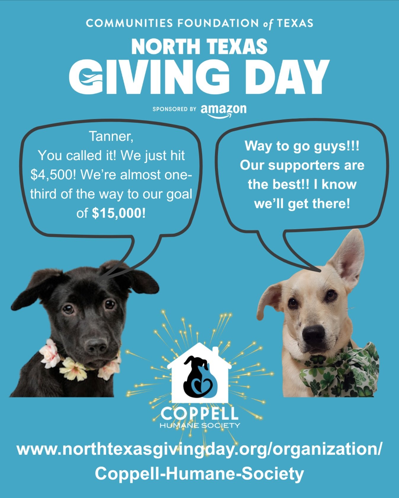 We have been blown away by the generosity of our supporters! Thank you for making this day such a big success! We&rsquo;re still hoping to meet our goal, but we wanted to take a moment to thank everyone who has already donated, like and shared our po