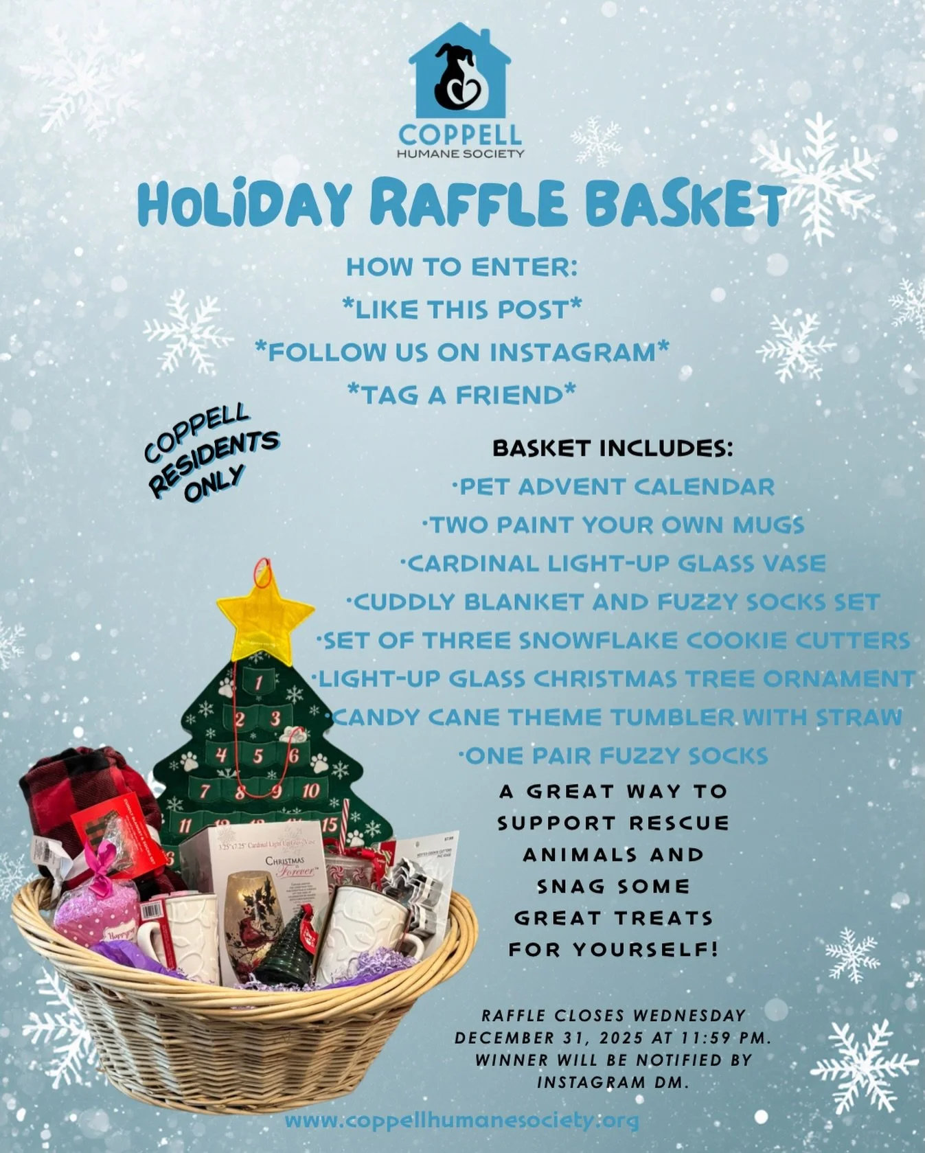 Coppell Residents! Looking for some fun holiday SWAG? This is our first ever online giveaway, so we&rsquo;re keeping it local, but hoping to have many more in the future! Please only enter if you are a resident of Coppell, Texas. (We&rsquo;re small a