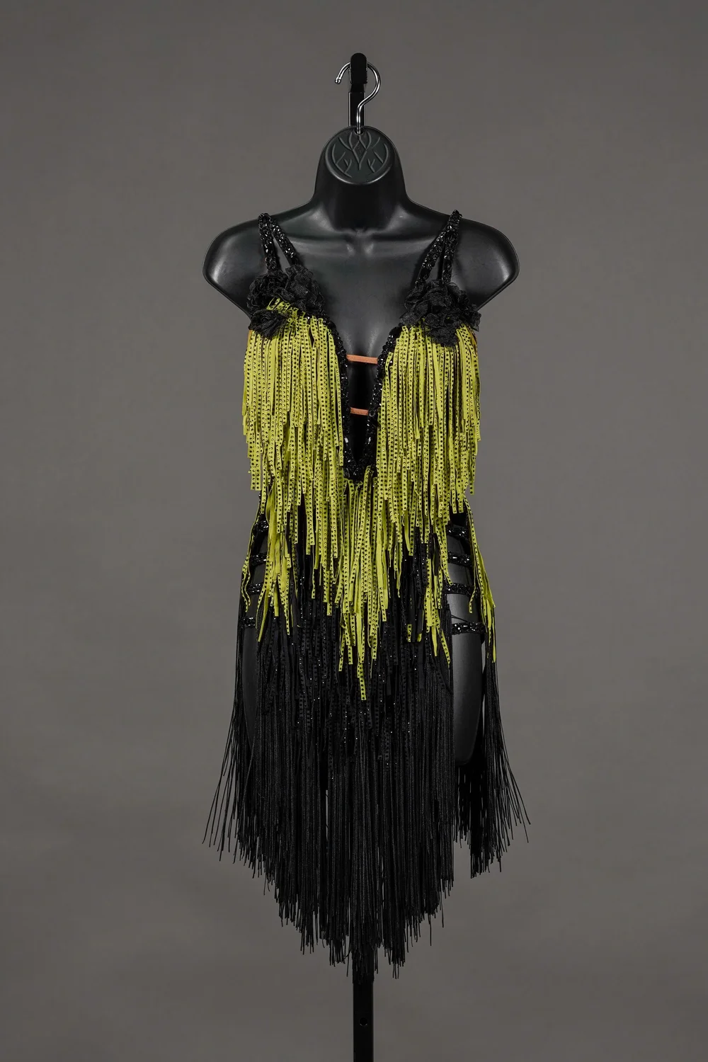 black and gold fringe dress Lime Latin with Stoned — DORÉ DESIGNS womens halloween dresses size chart