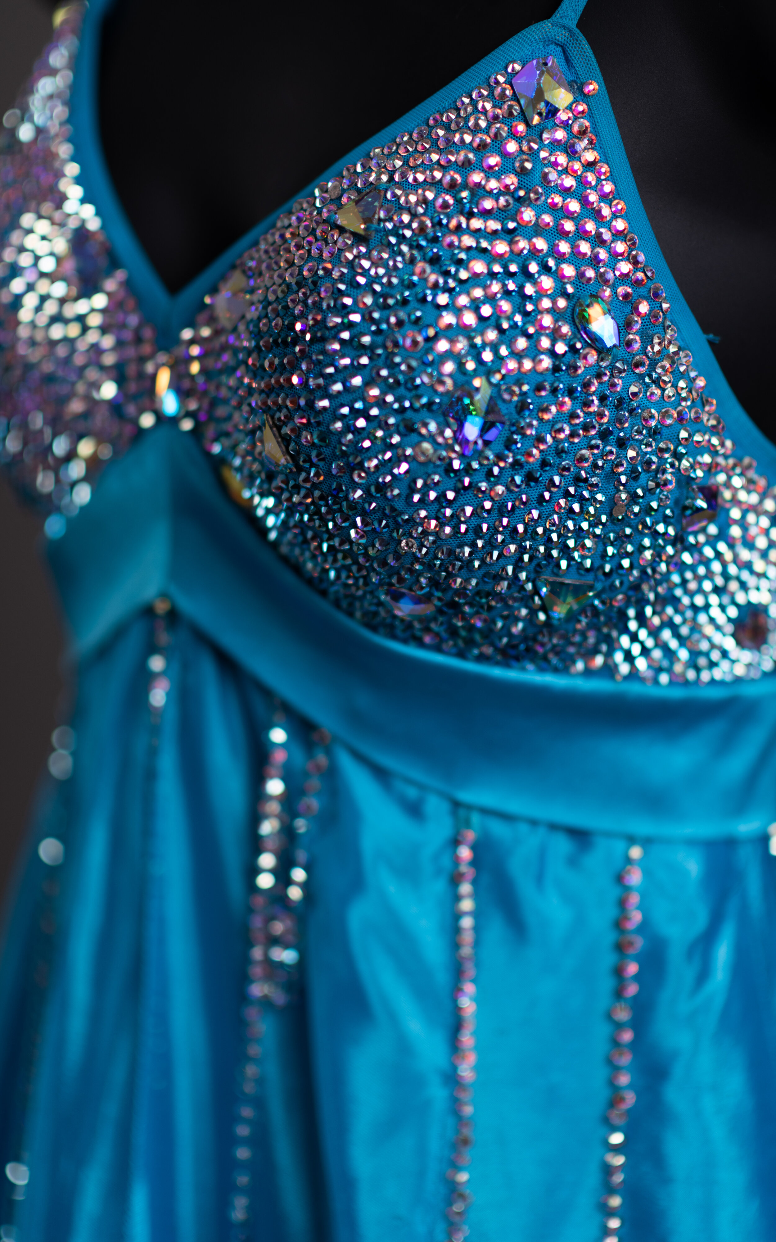 Blue Ombre Standard with Empire Waist and Stoned Strings — DORÉ DESIGNS
