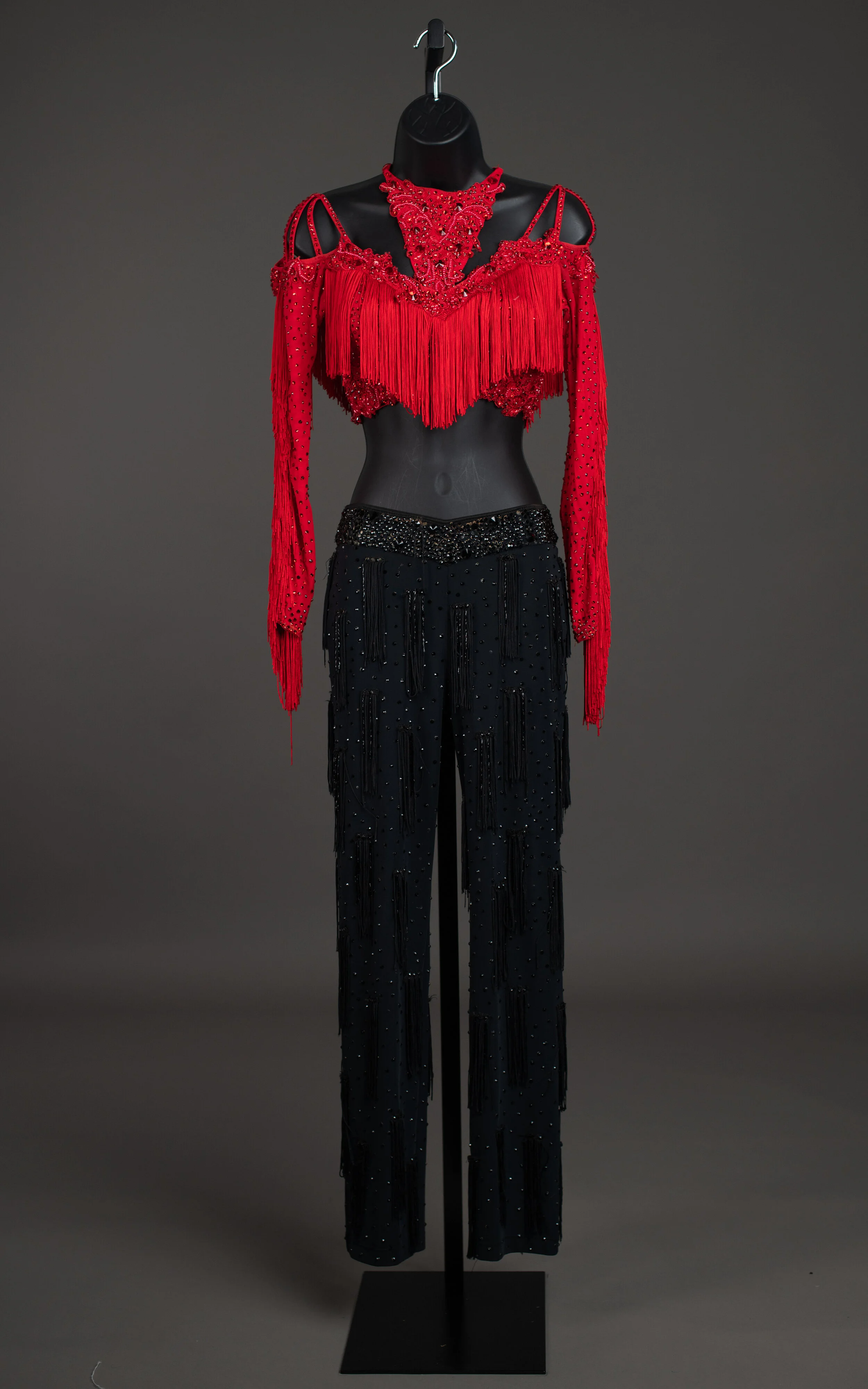 red fringe crop top