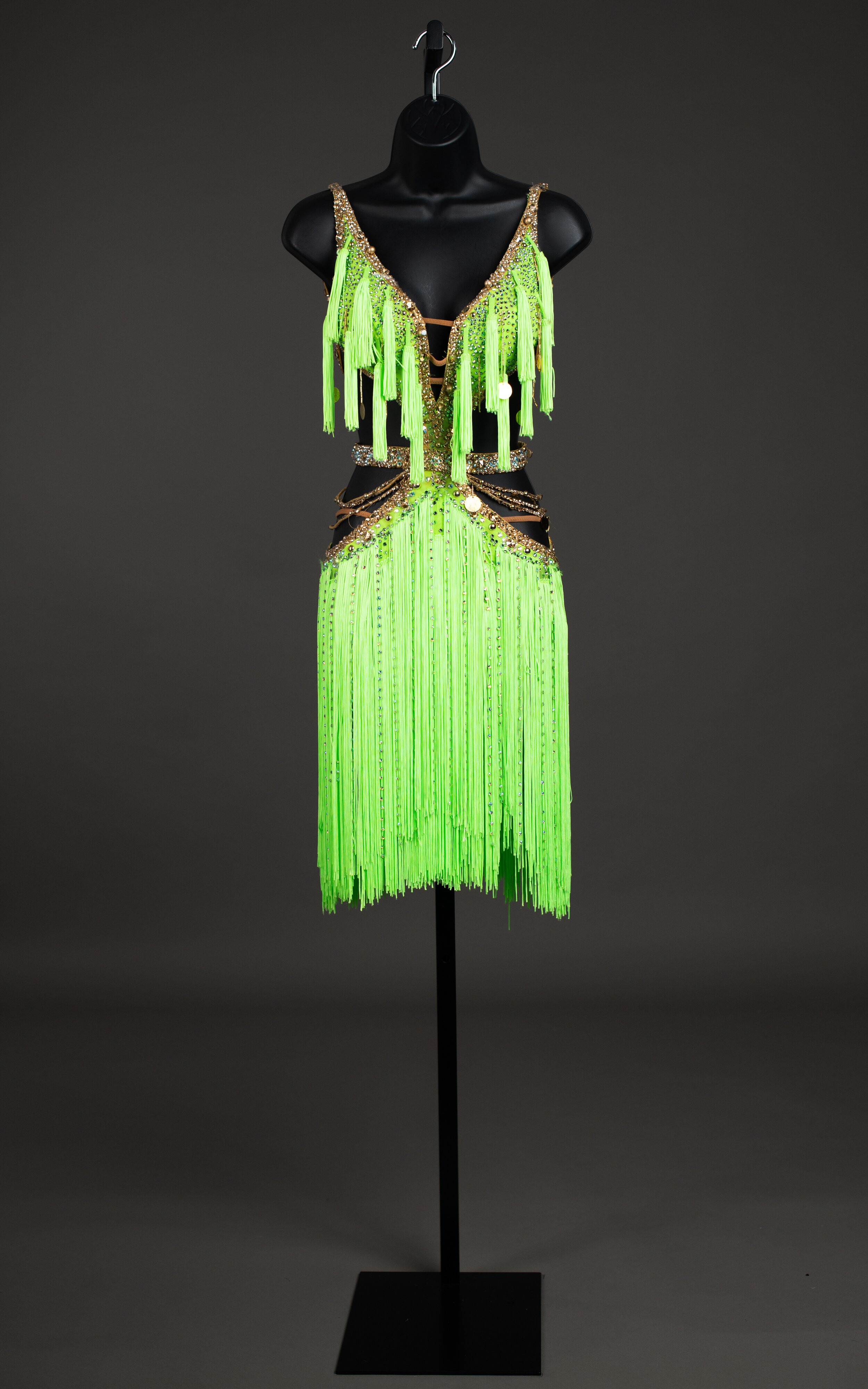 lime green fringe dress