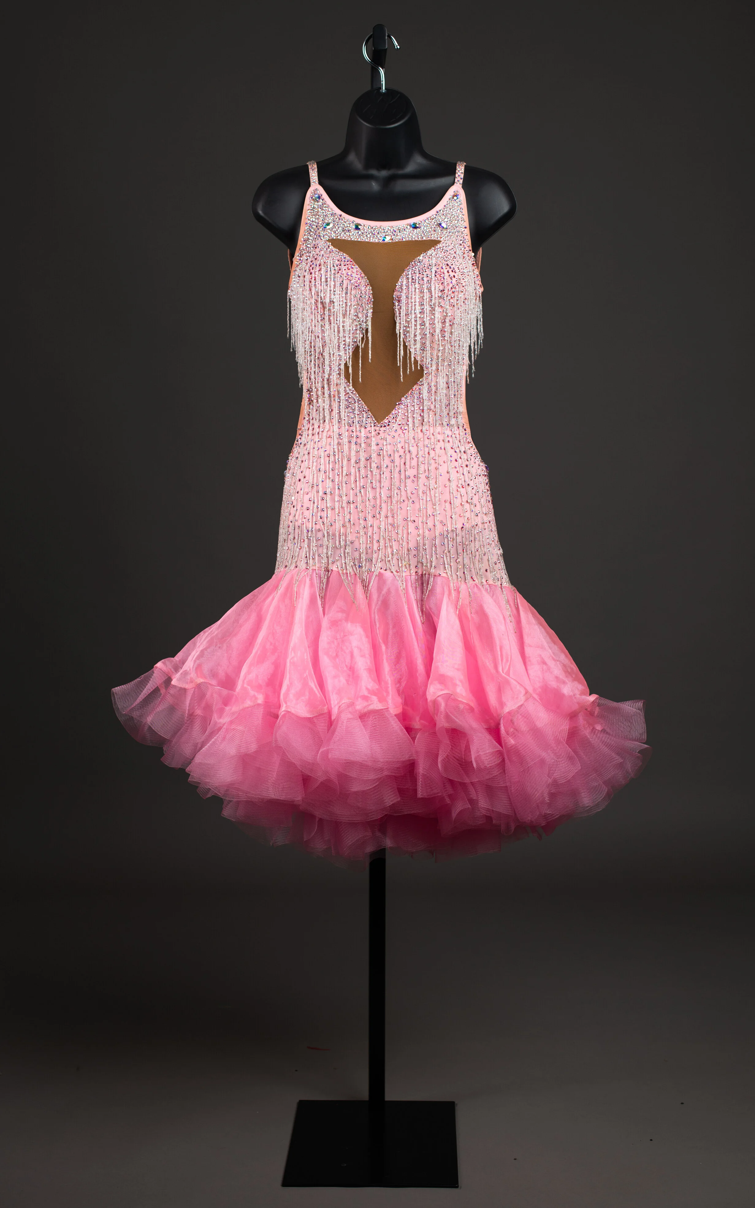 light pink fringe dress