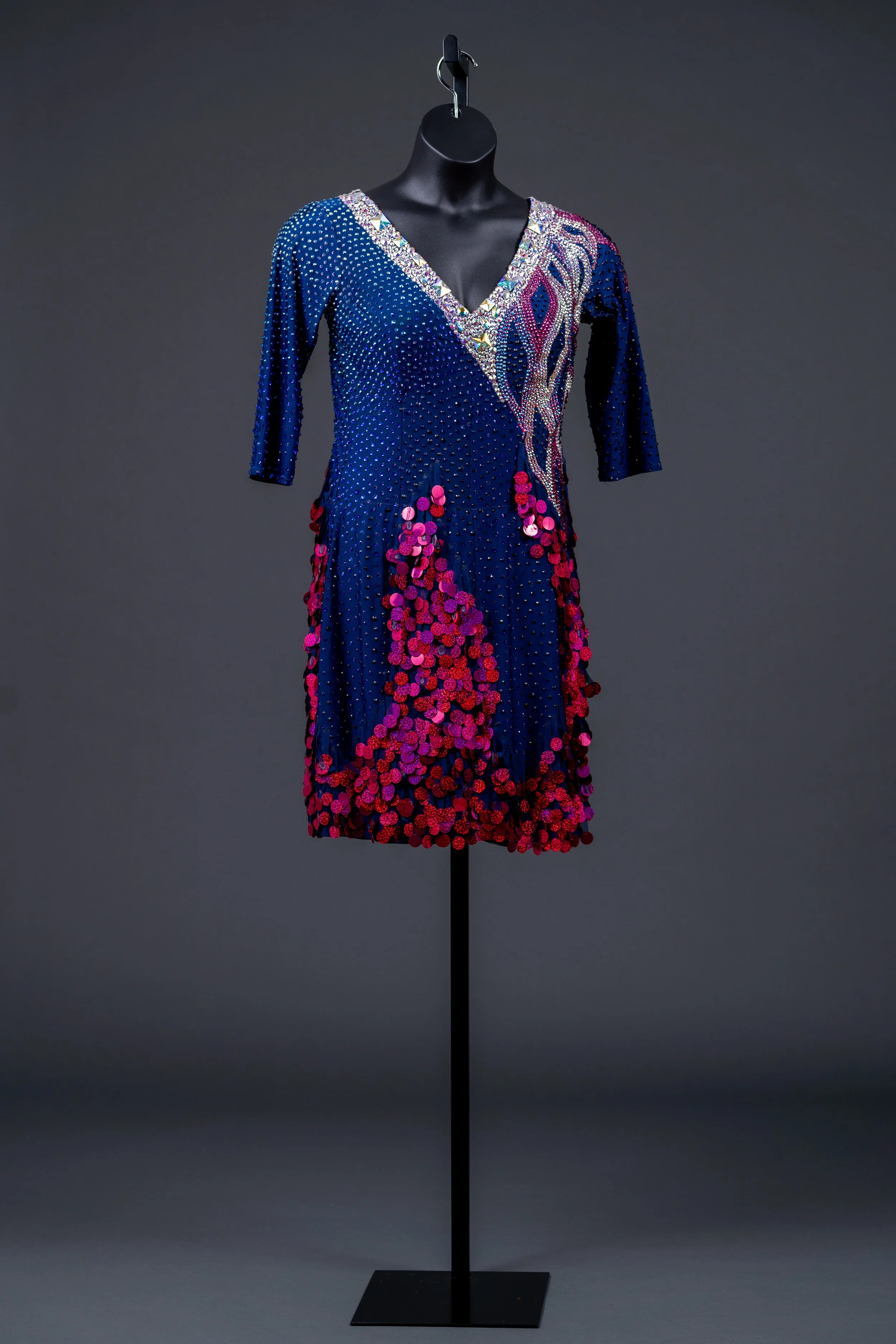 Unknown Manufacturer Navy and Pink Latin with Paillettes