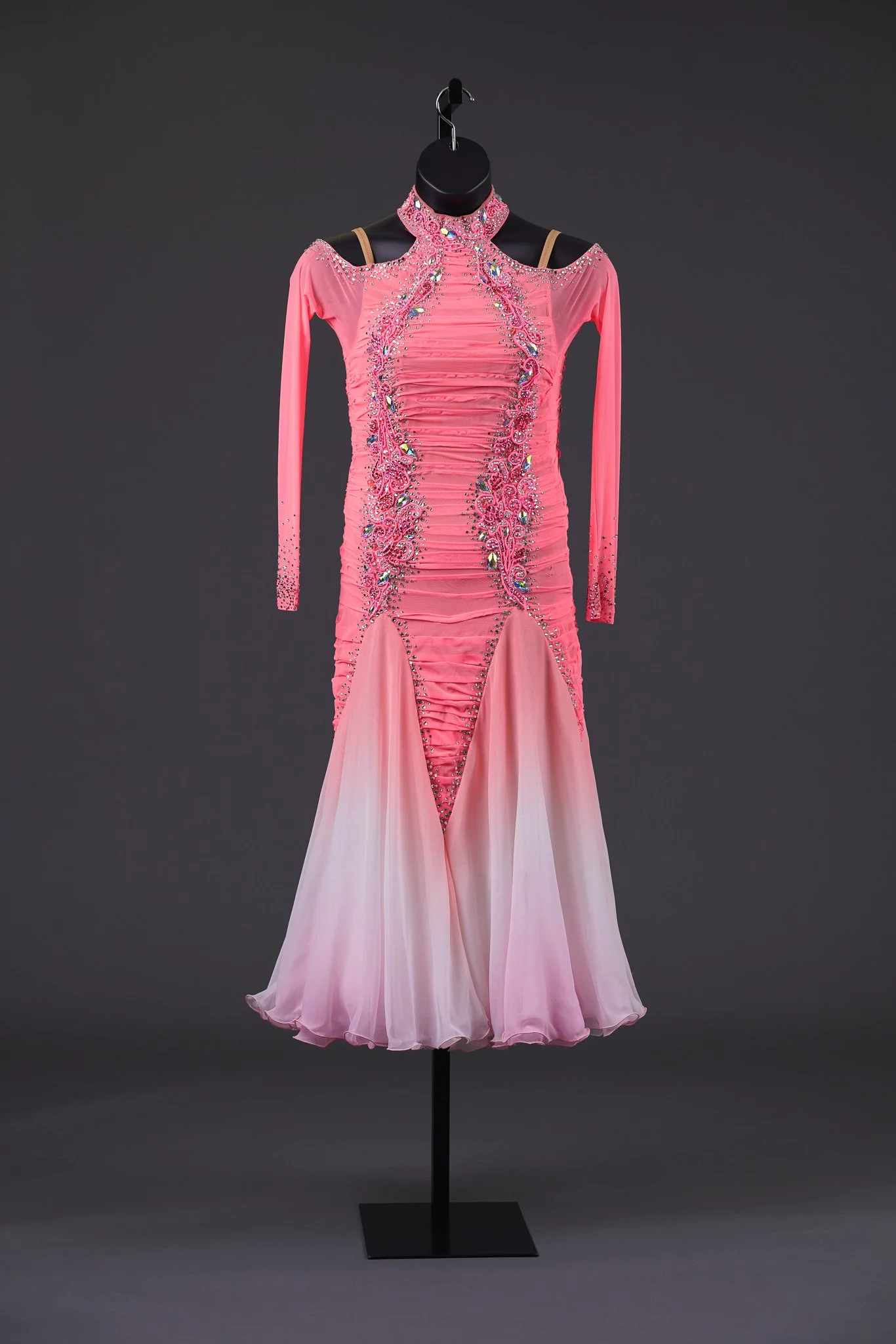 "Artistry in Motion" Coral Ruched Smooth with Ombré Skirt