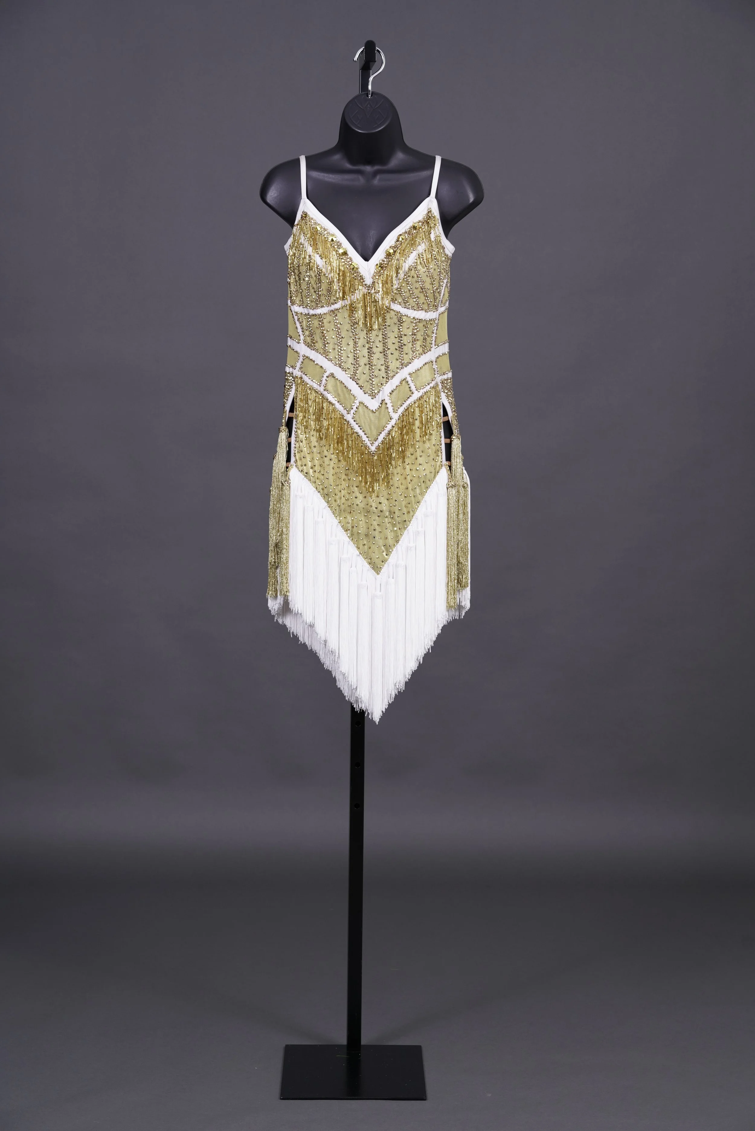 Gold and White Latin with Fringe