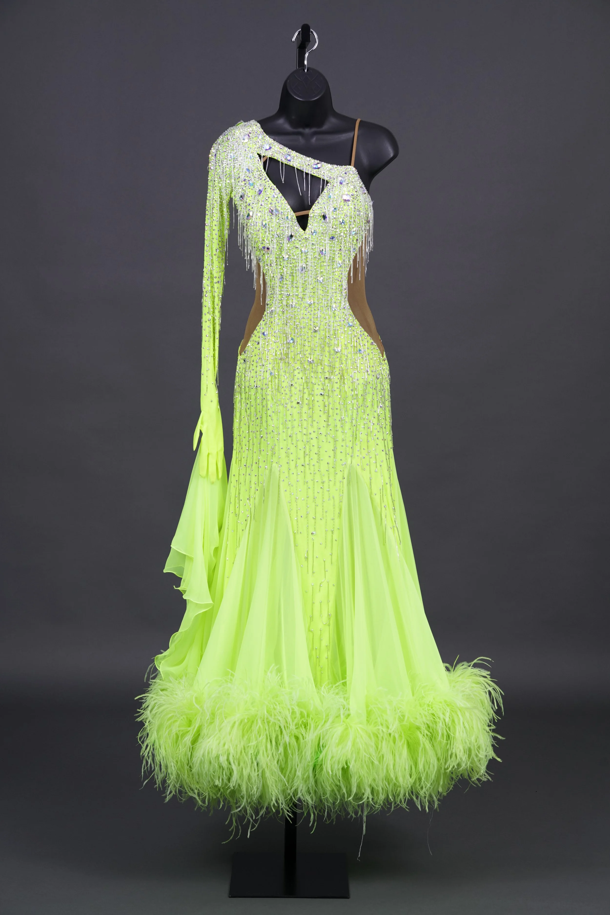 Lime Standard with Beaded Fringe and Boa
