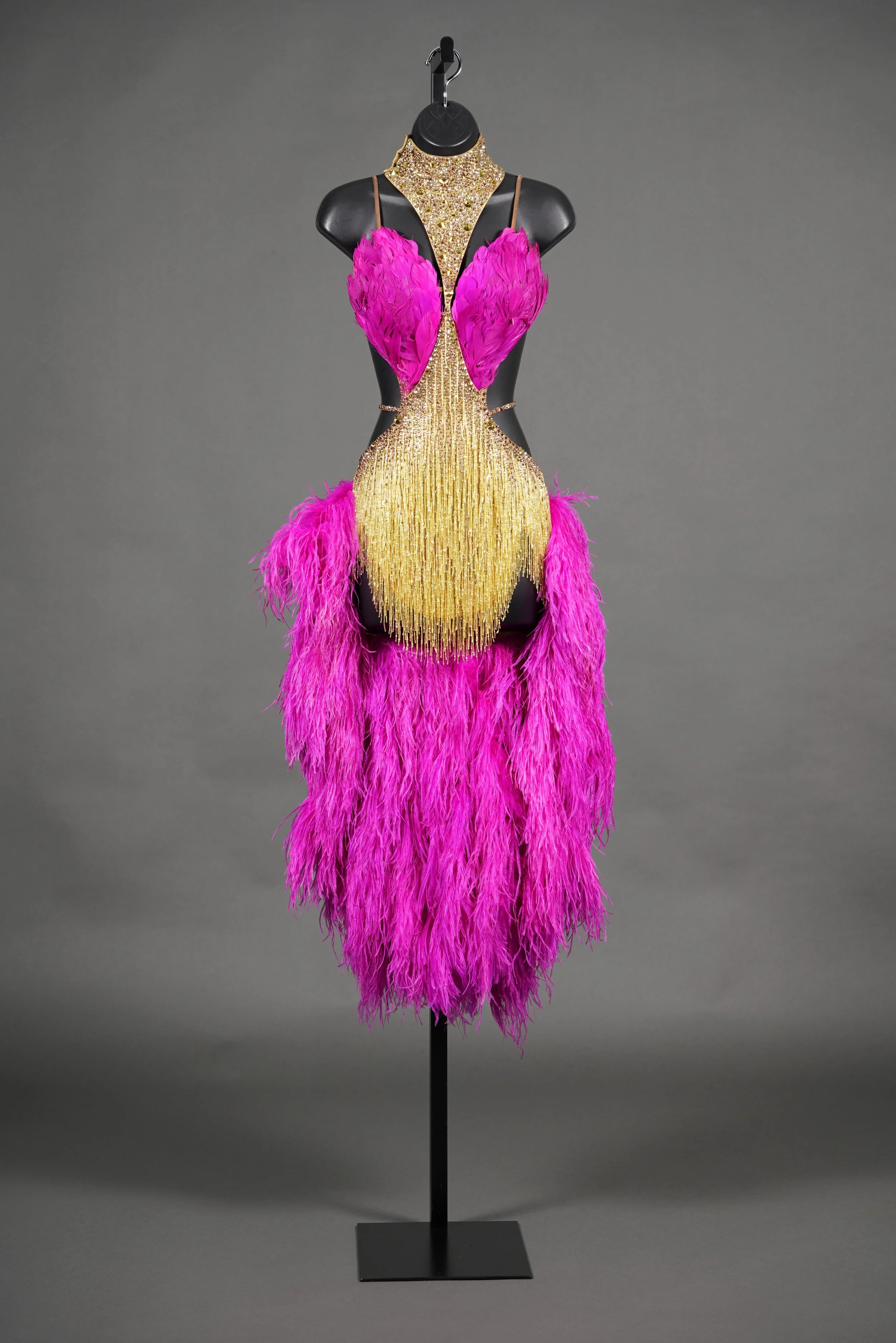 Gold Rhythm with Pink Feathers