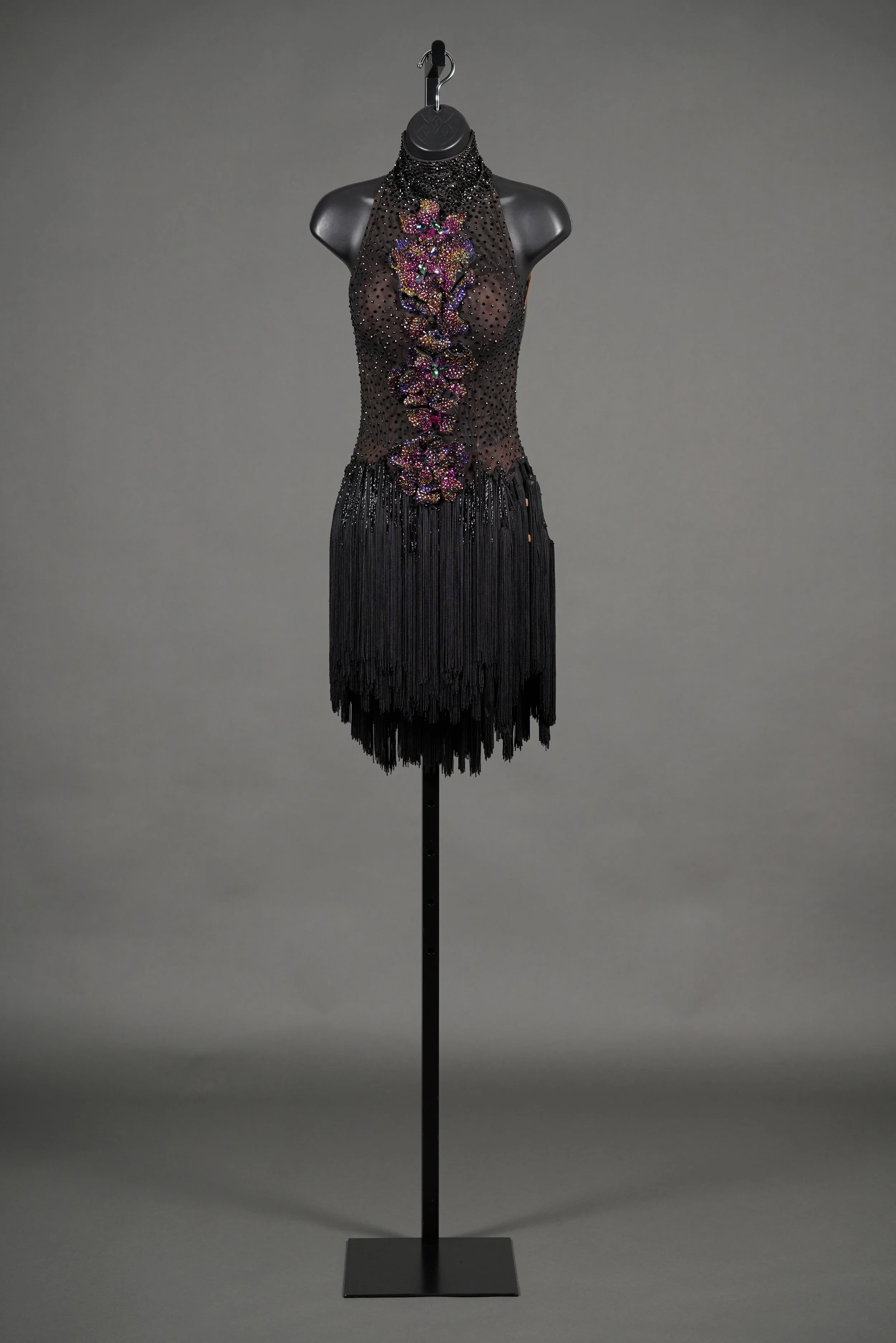 Black Latin with 3D Flowers