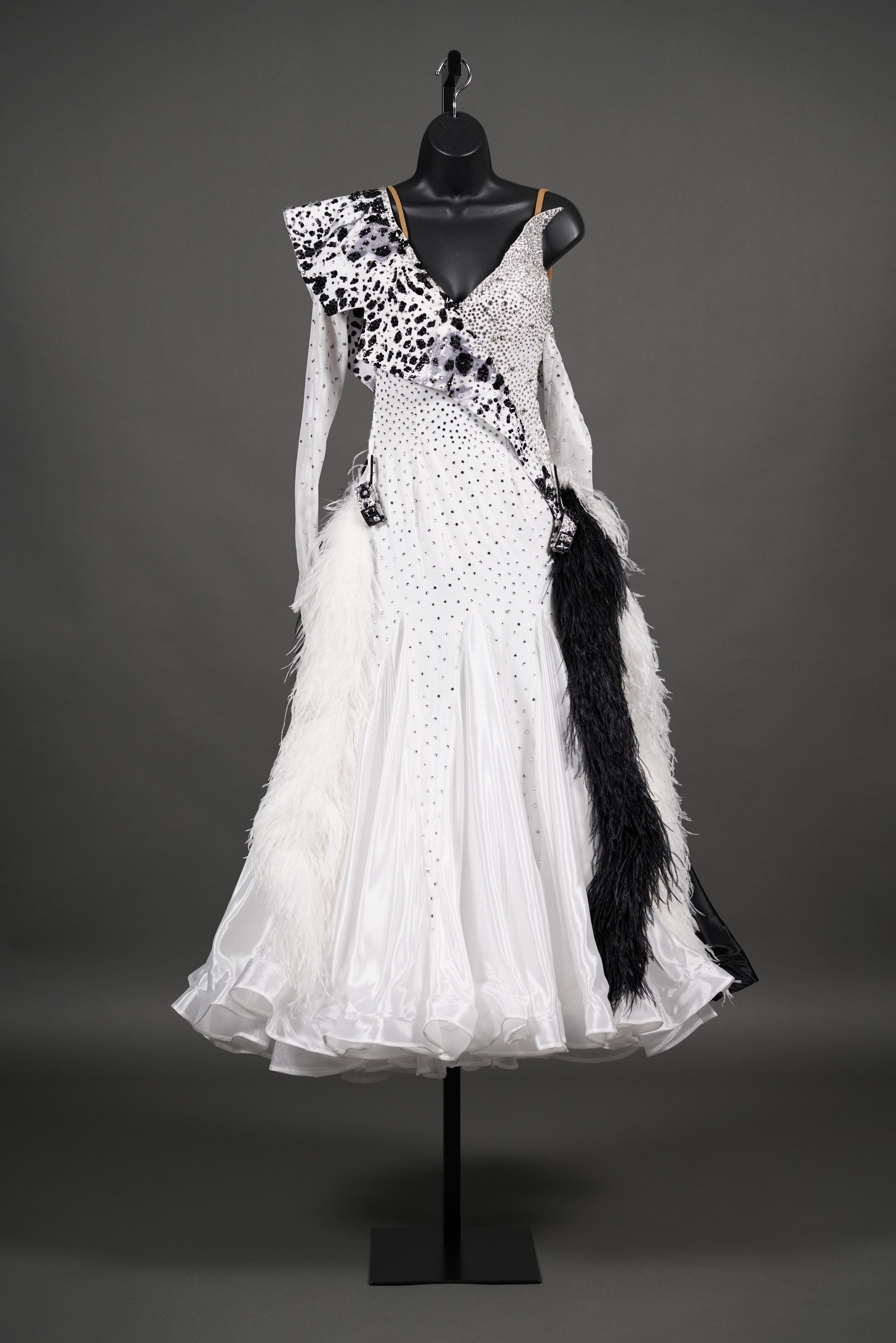 Silver and Black Standard with Animal Print Drape