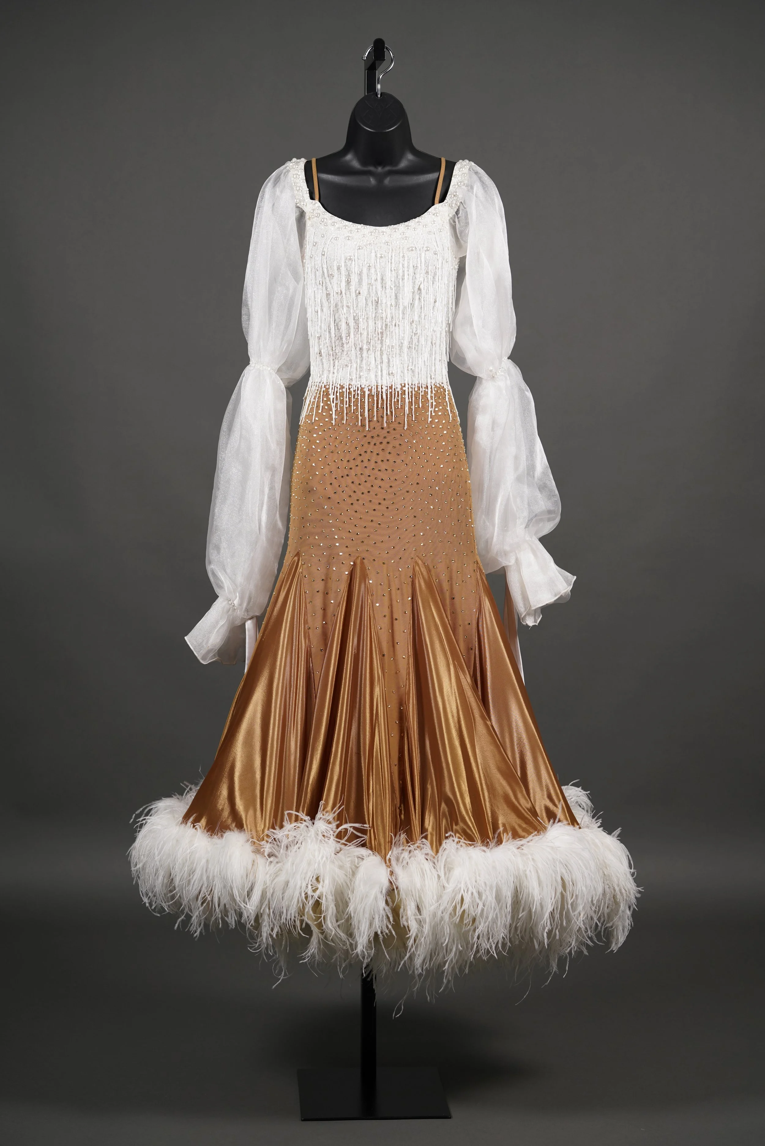 Nude and White Standard with Puff Sleeves