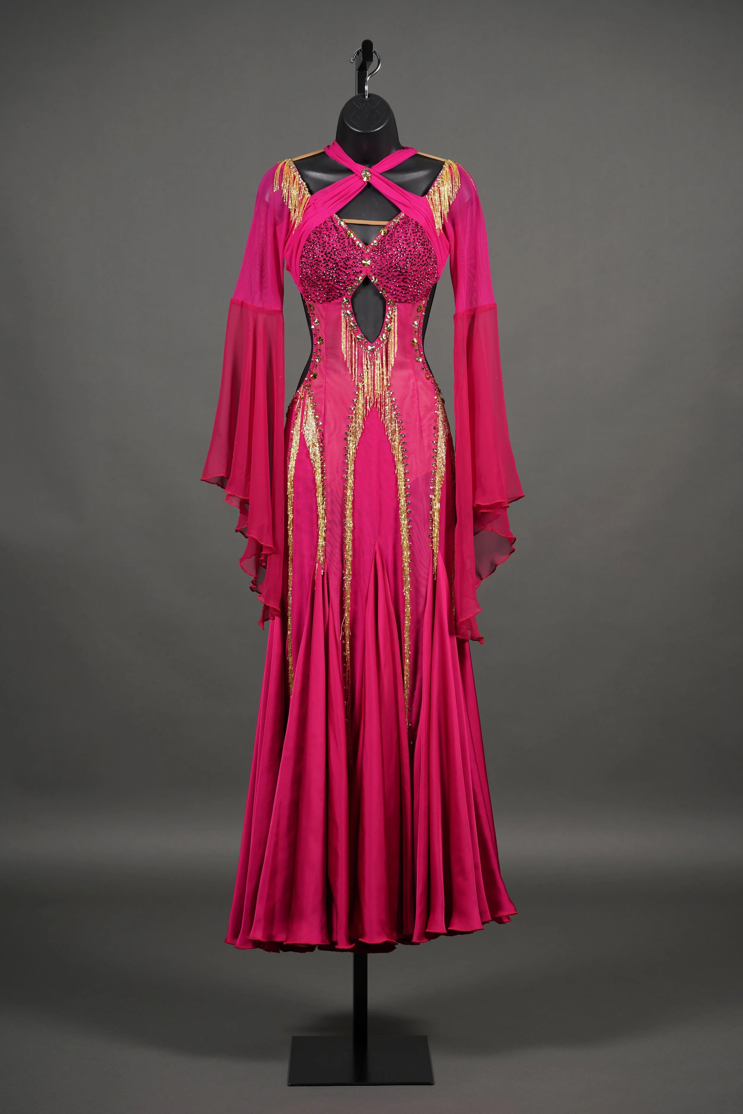 Red Smooth with Bell Sleeves and Gold Stones