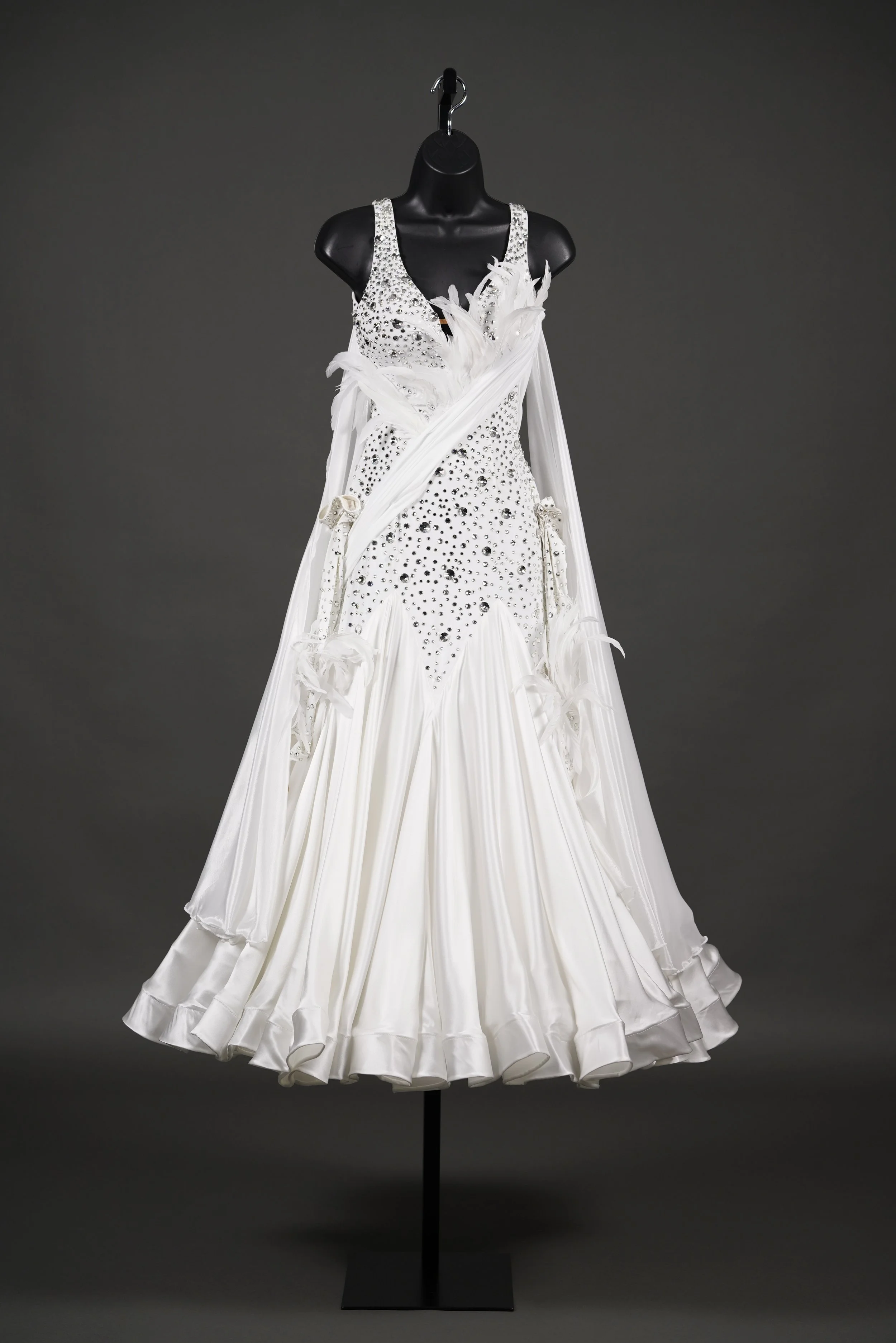 White Standard with Feathers