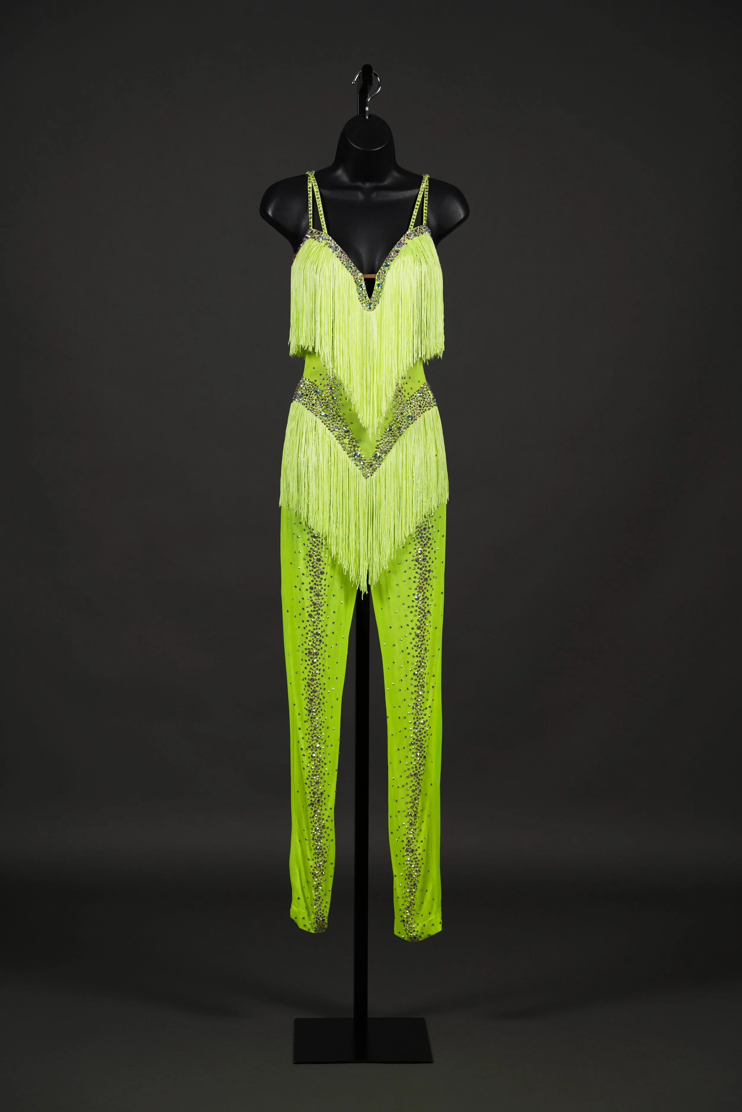 Lime Pantsuit with Fringe