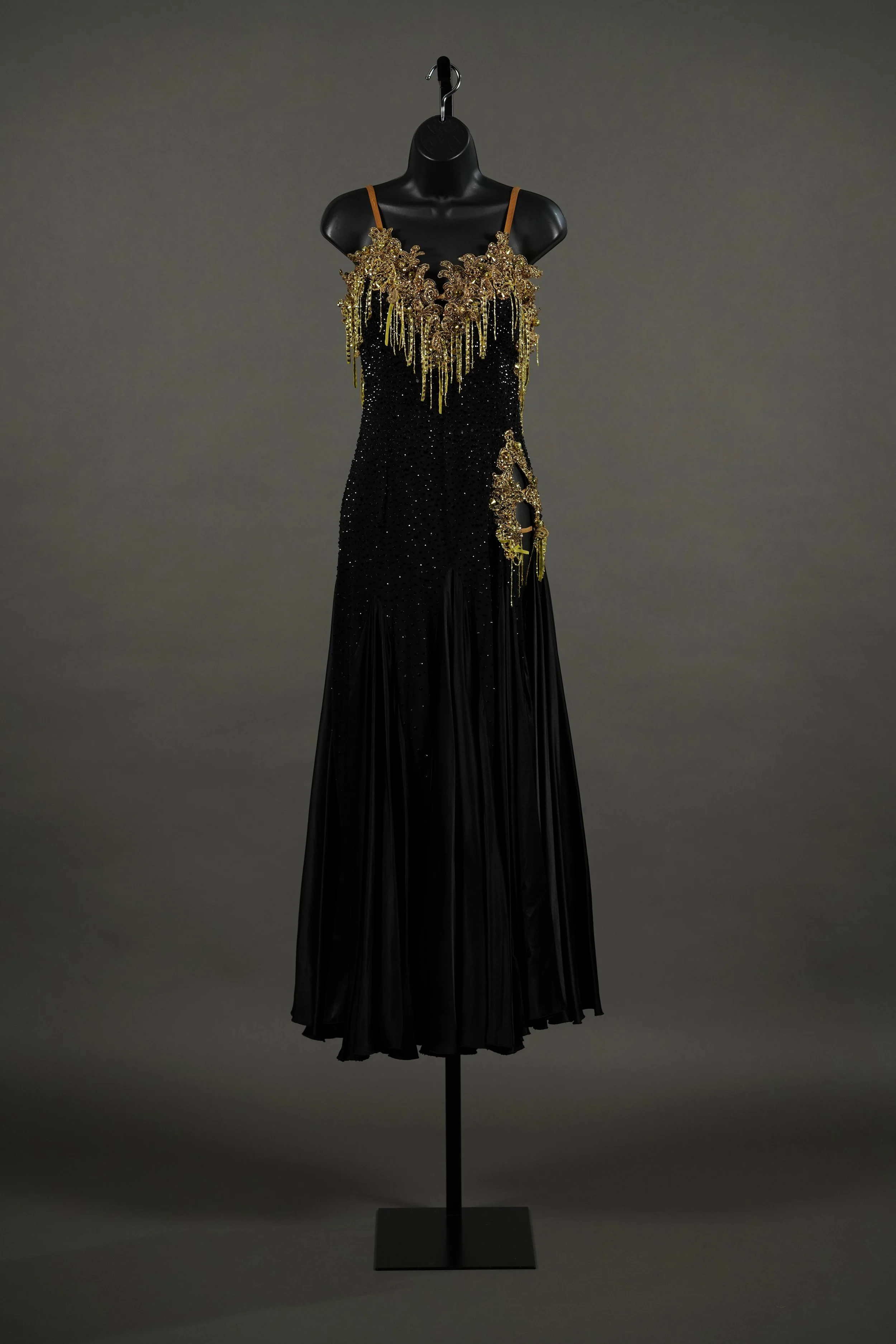 Black and Gold Smooth with Lace and Gold Beads