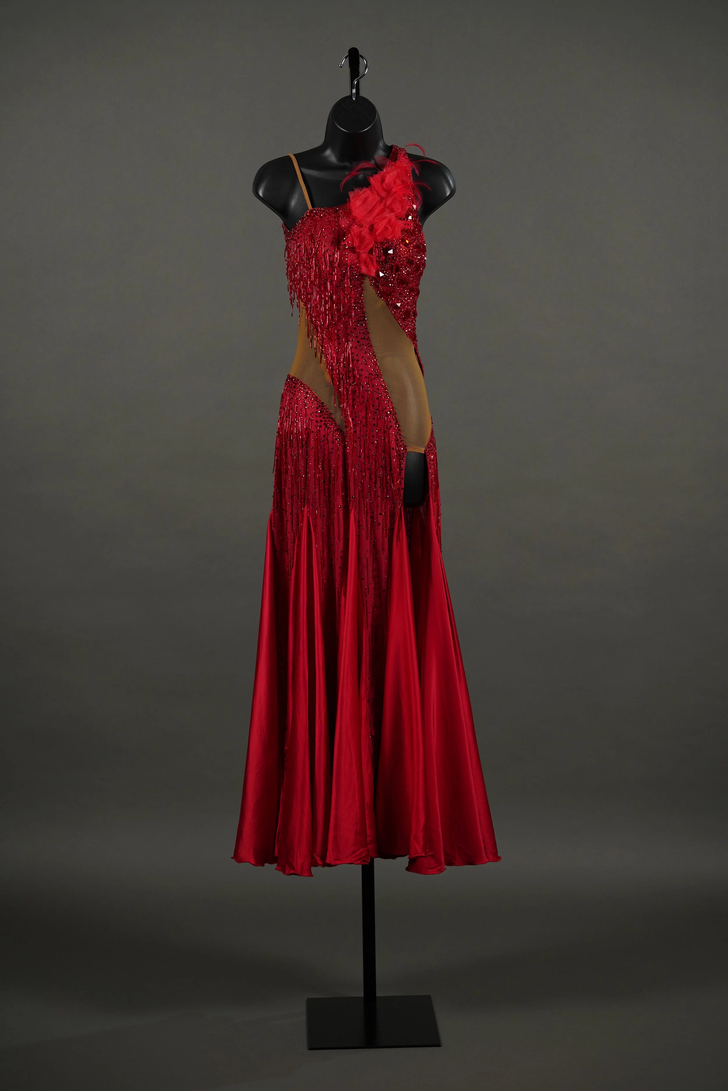 Red Ultrasheen Smooth with 3D Flowers