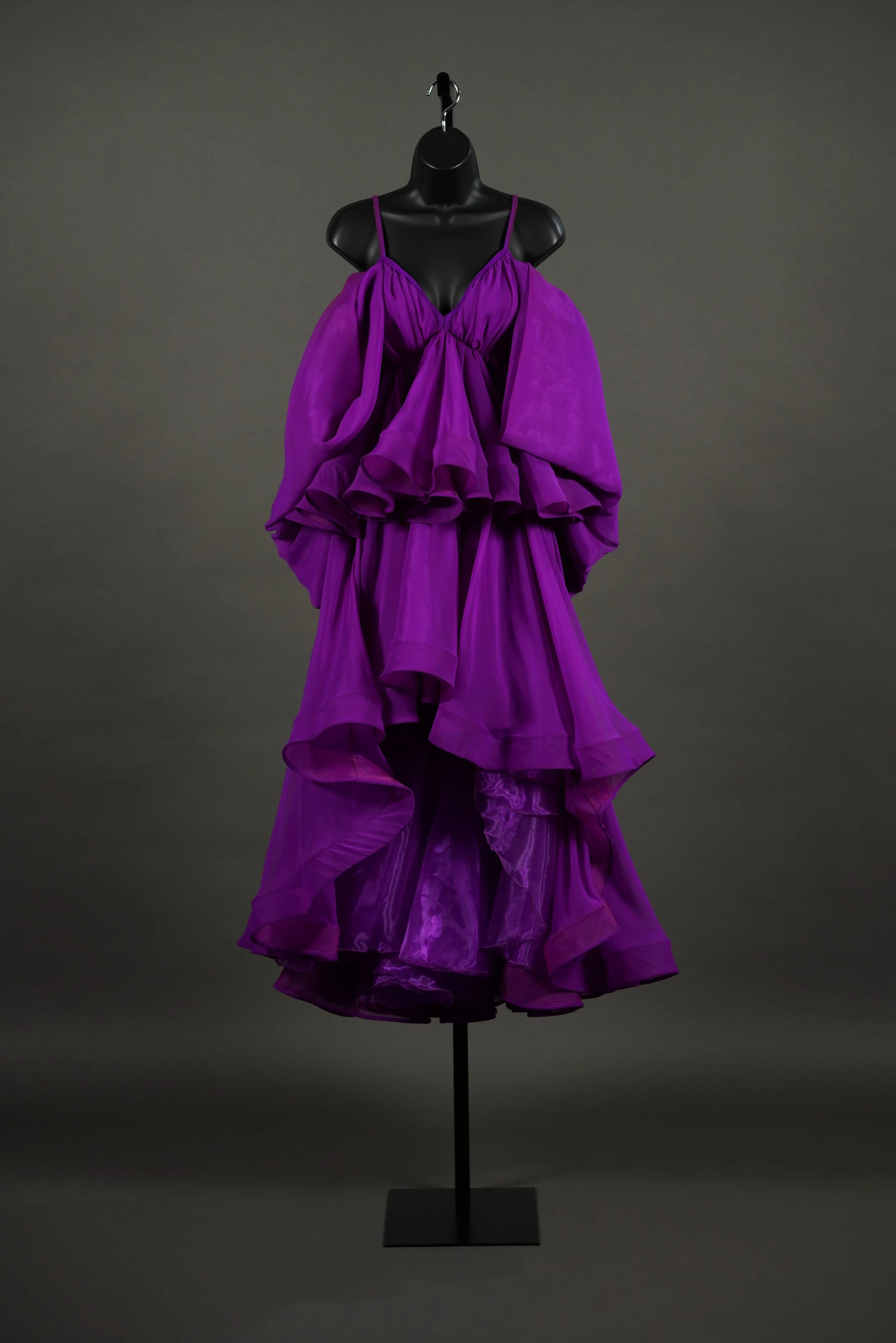 Hot Magenta Organza Peplum Smooth