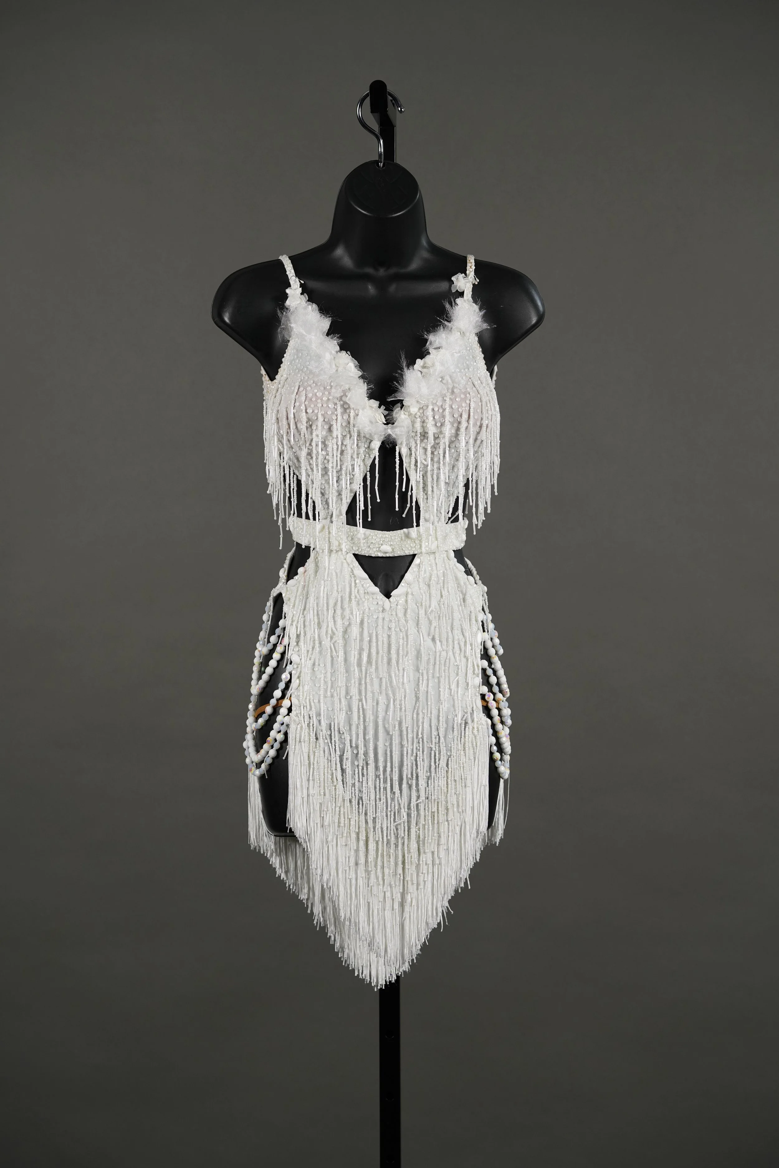 White Beaded Fringe Latin