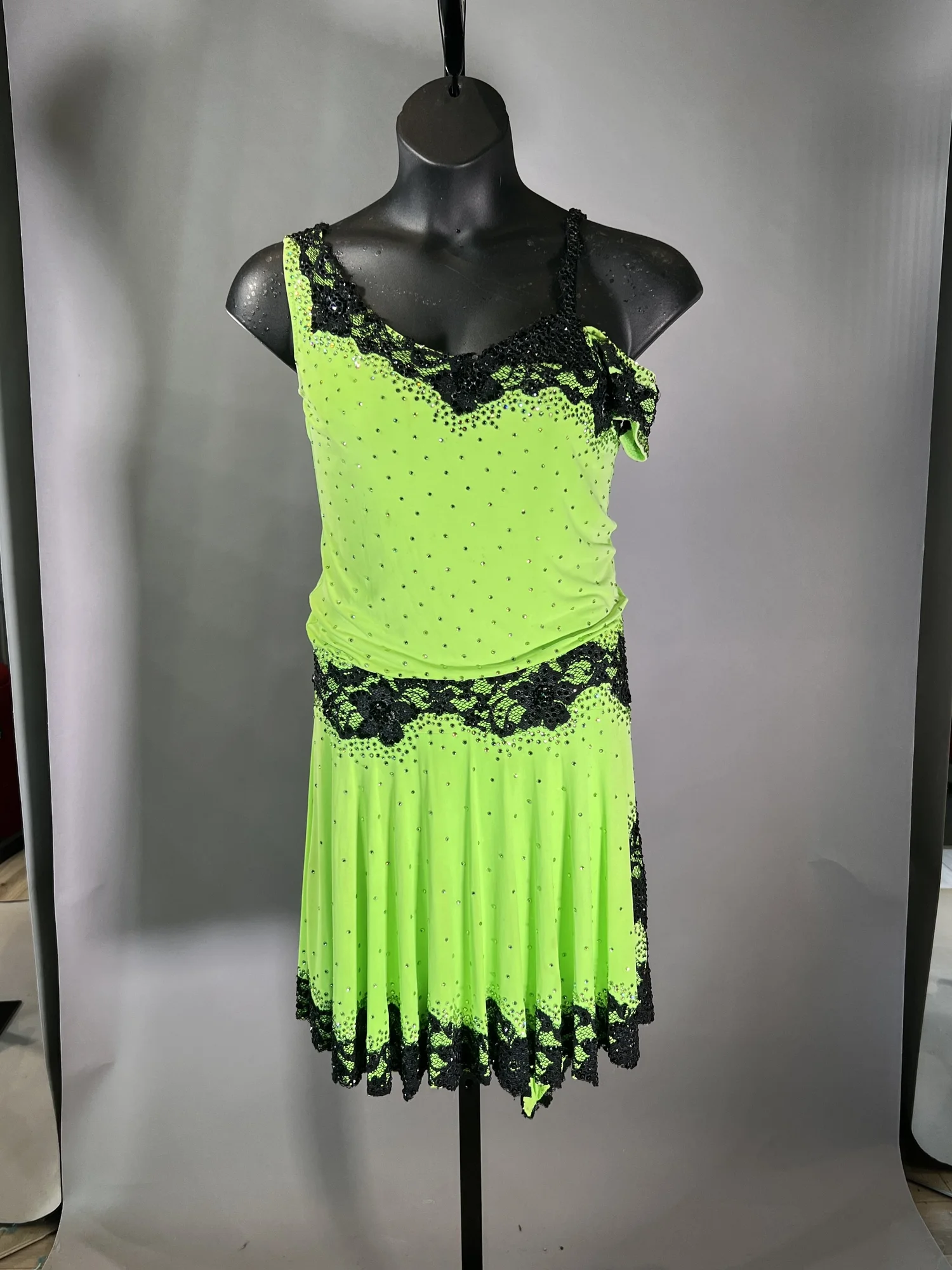 green emerald velvet dress Green VESA Latin Dress with Fringe main image 0