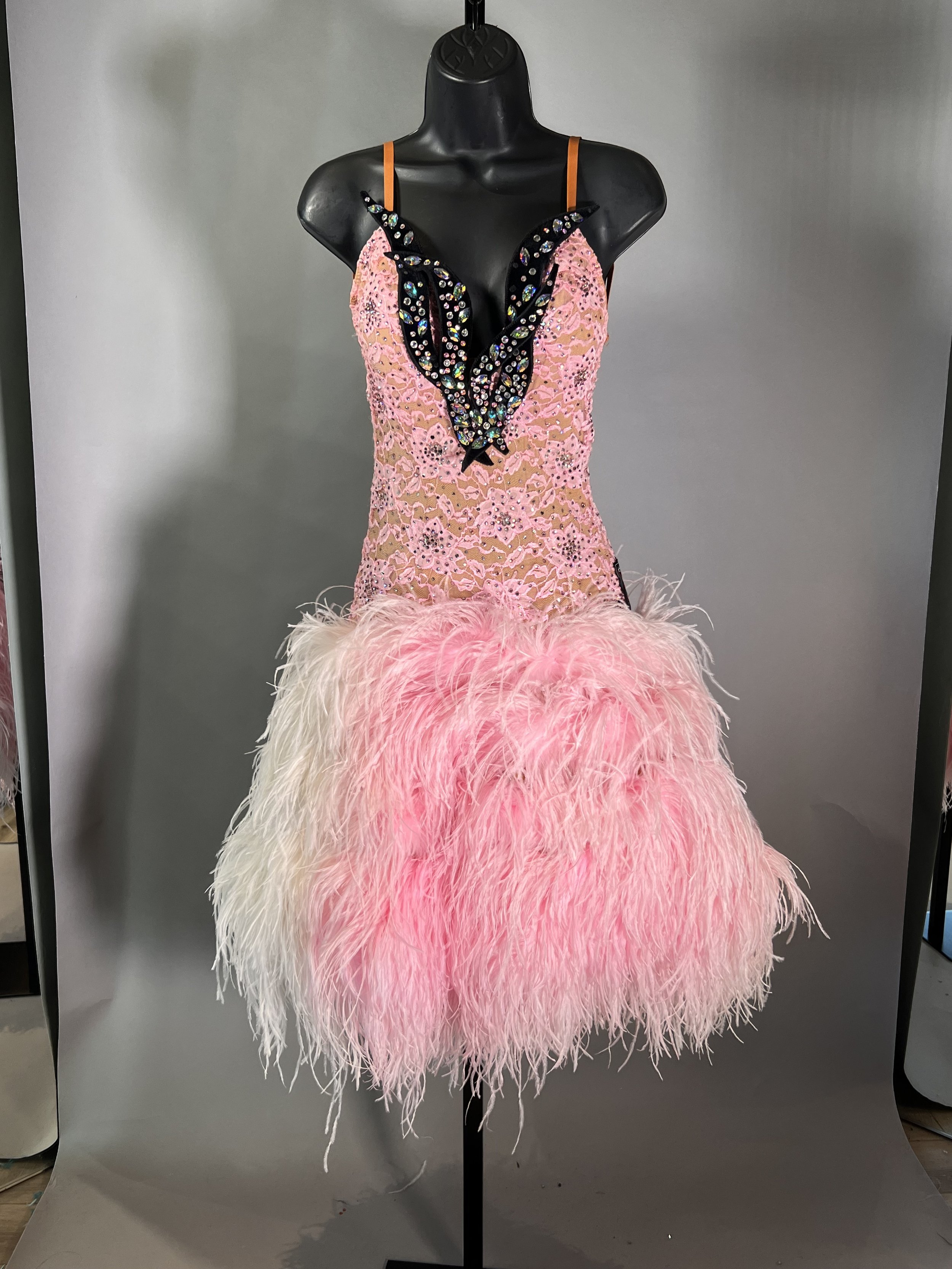 Elle Light Pink Latin with Boas