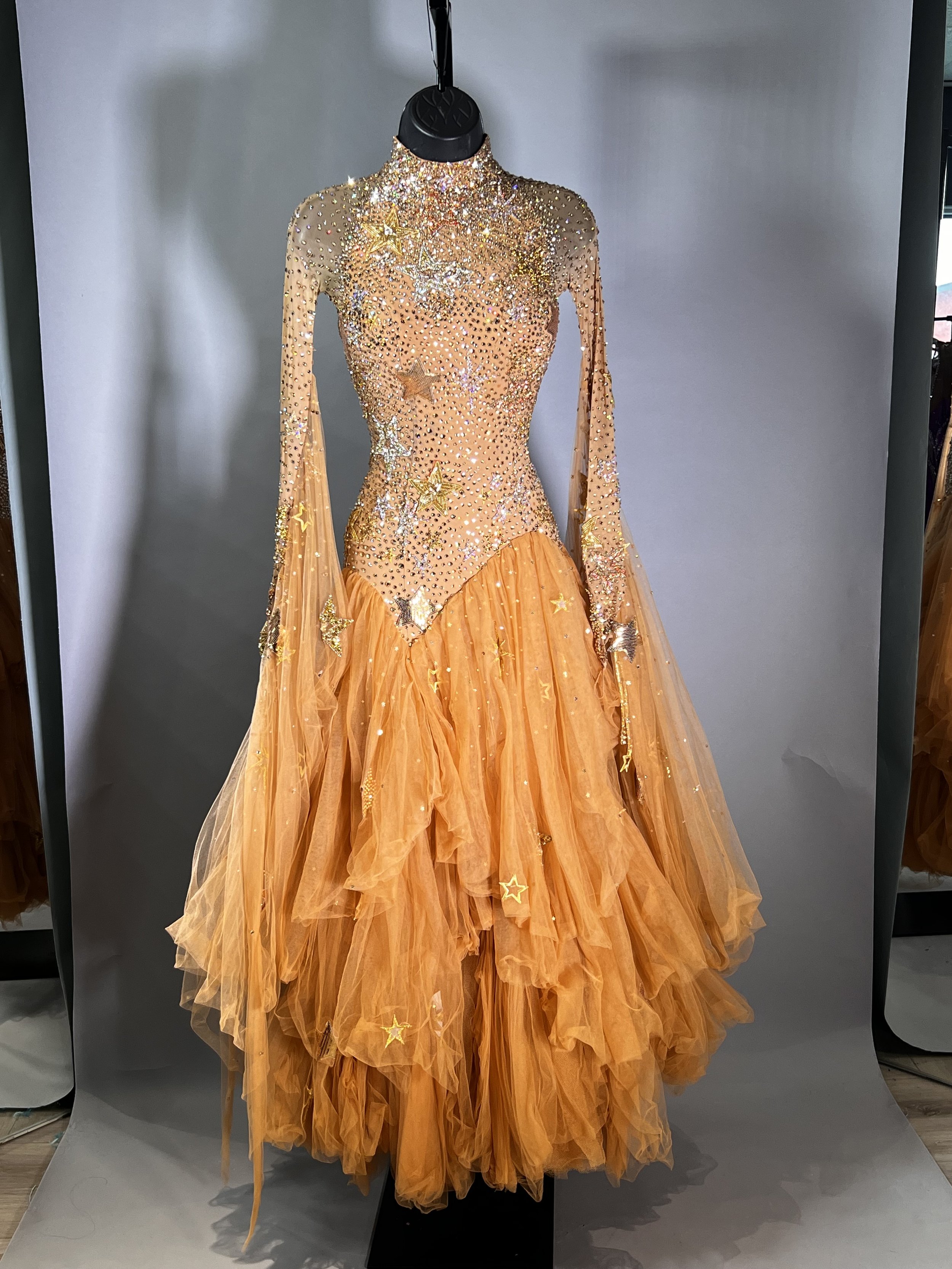 Nude Tulle Standard with Gold Stars